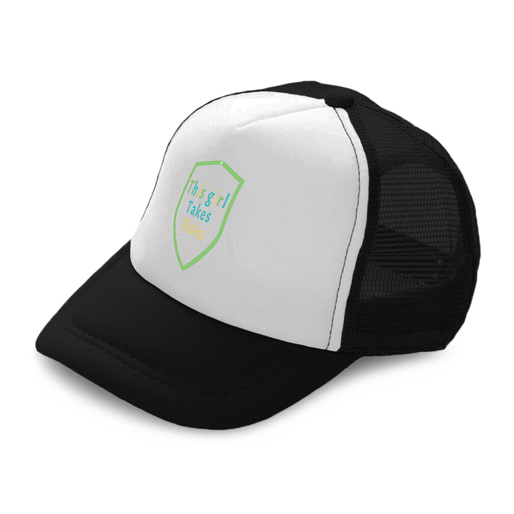 Kids Trucker Hat This Girls Takes Risks Polyester Boys Caps & Girls Caps
