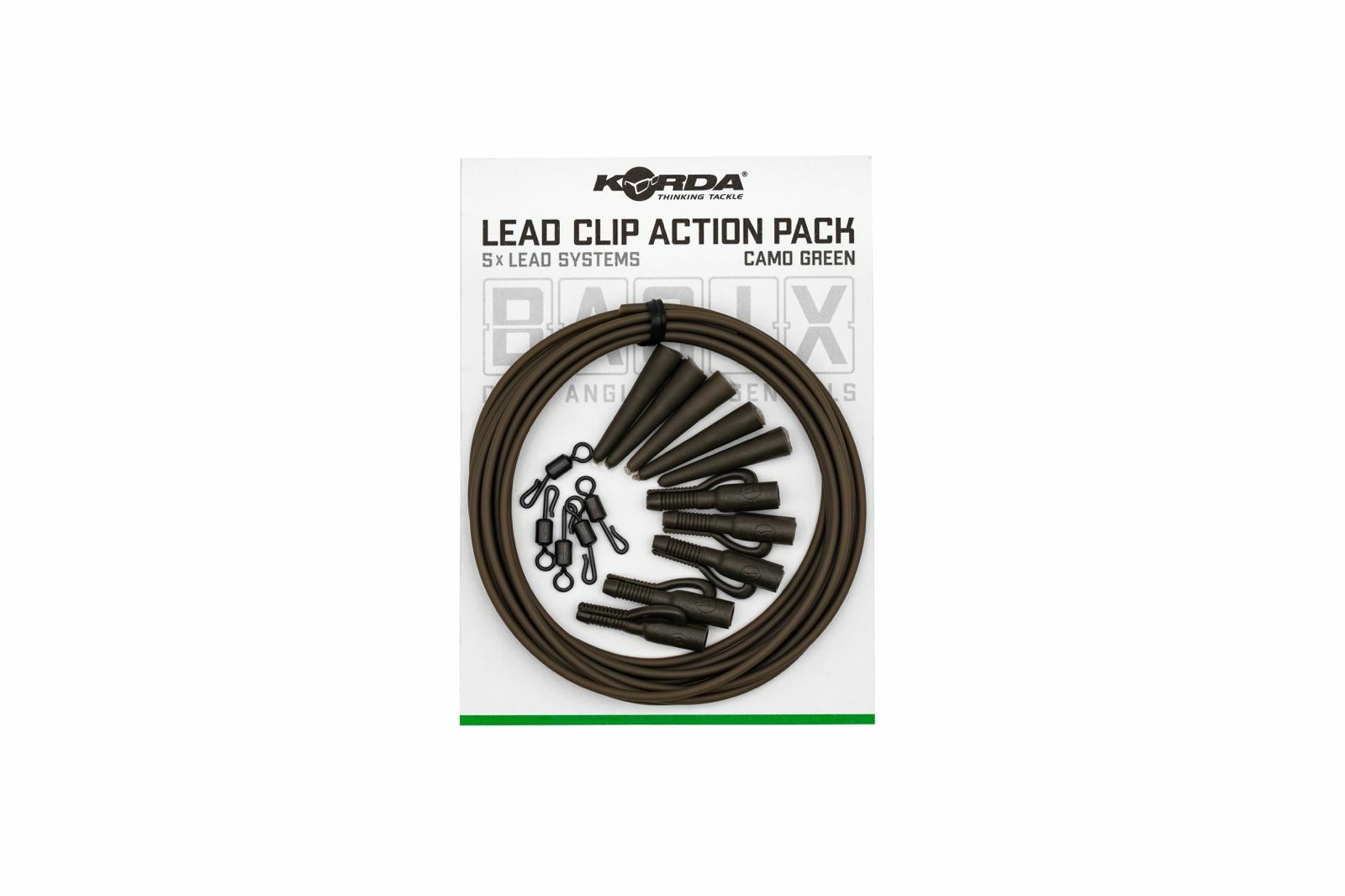 Korda Basix Lead Clip Action Pack - Inc Clips, Swivels or Lead Clip Leaders NEW