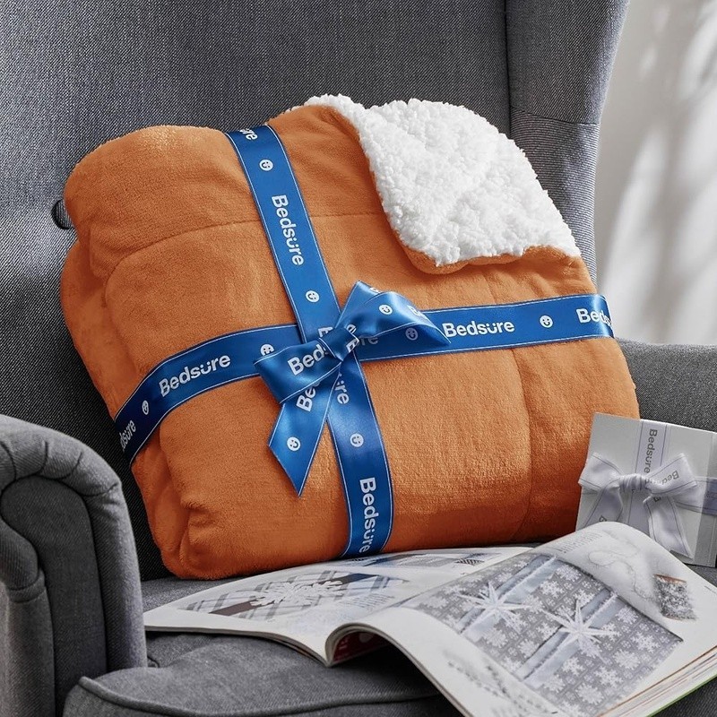 Cozy Reversible Sherpa Fleece Throw Blanket Warm Soft Durable Gift Ready New