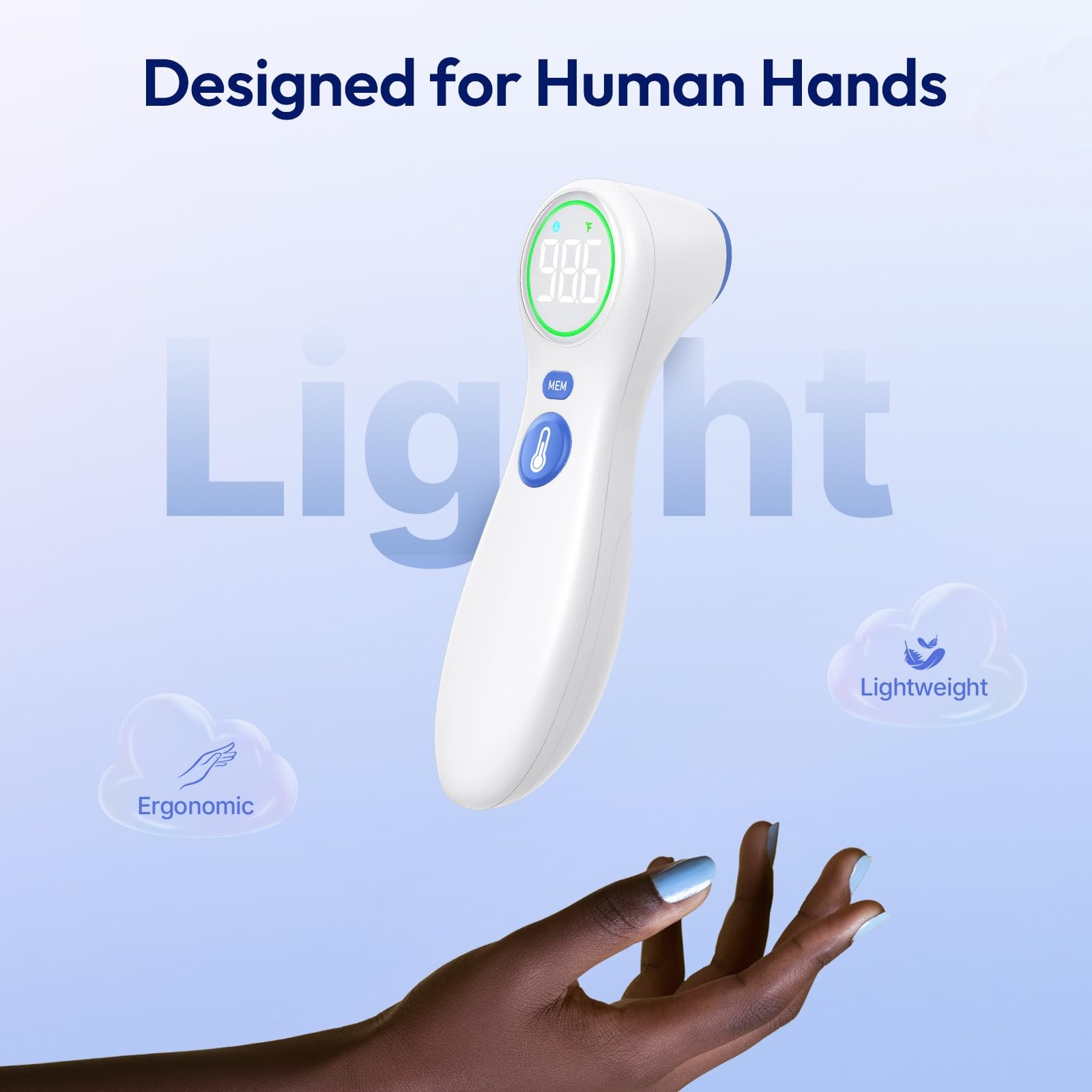 No-Touch Thermometer for Adults and Kids, 1-Second Fast Reading, Color-Coded ...