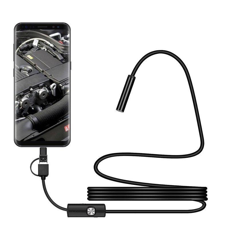 3in1 USB Type-C 5.5mm Endoscope Borescope Inspection HD Camera For Android PC