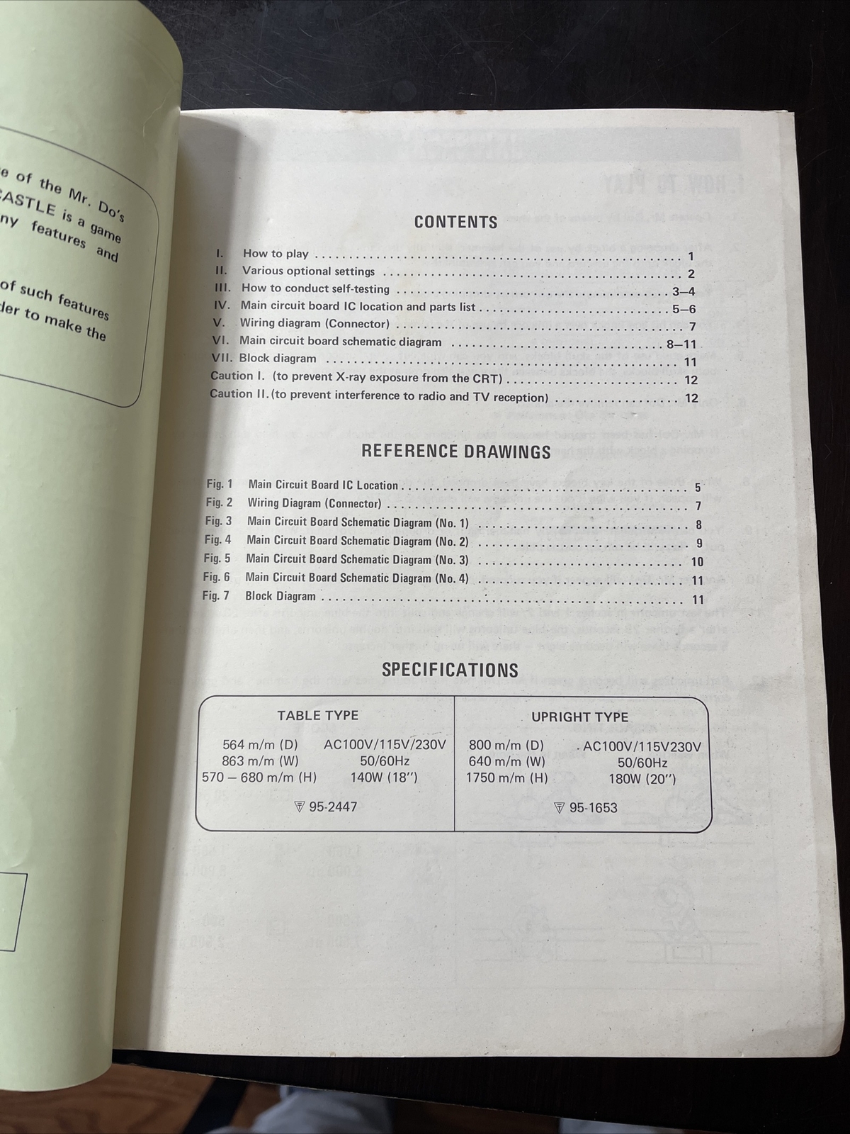 Universal’s Mr. Do’s Castle Arcade Service Manual Original
