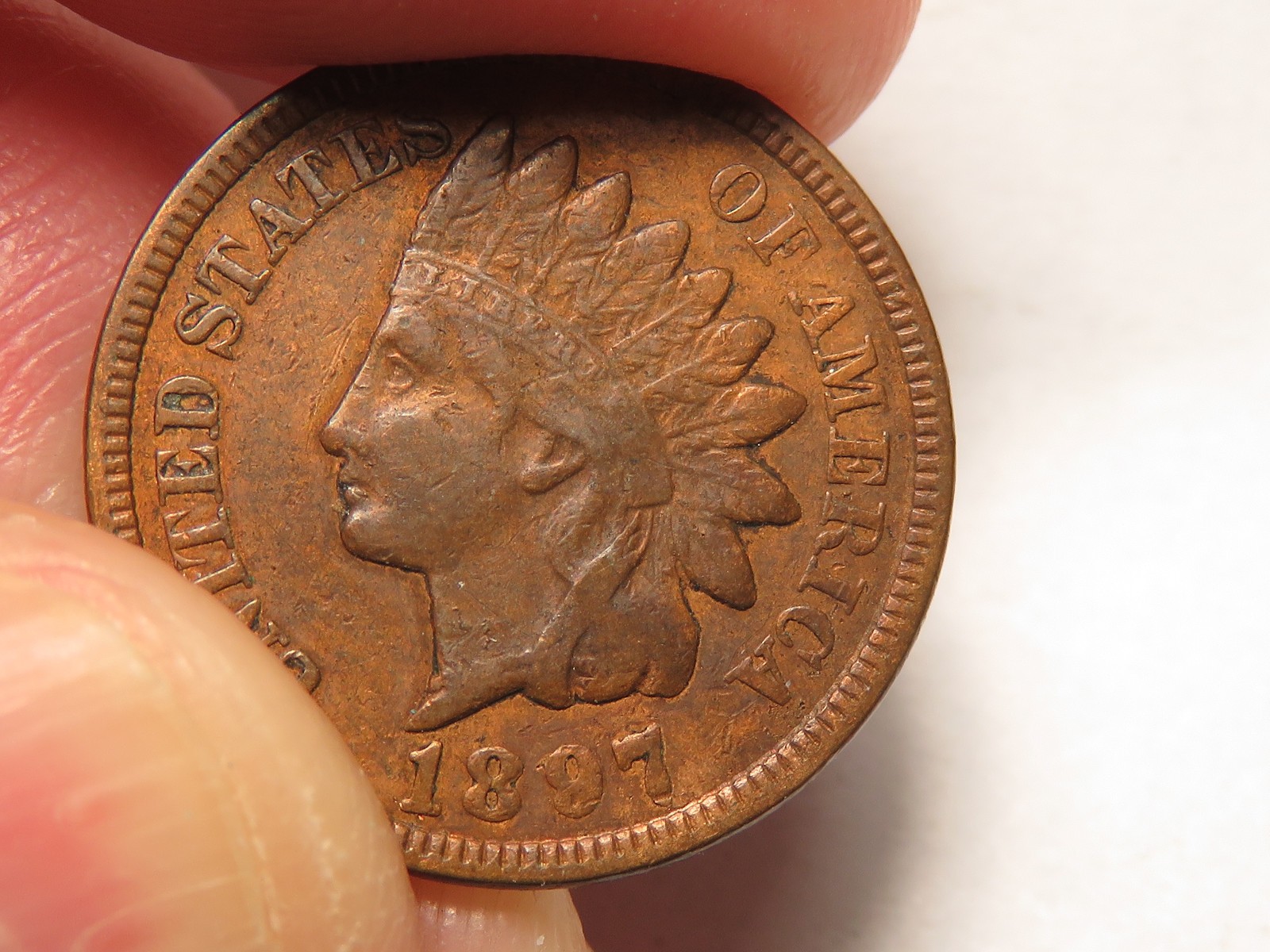 1897 Indian Cent, XF, Lightly Cleaned