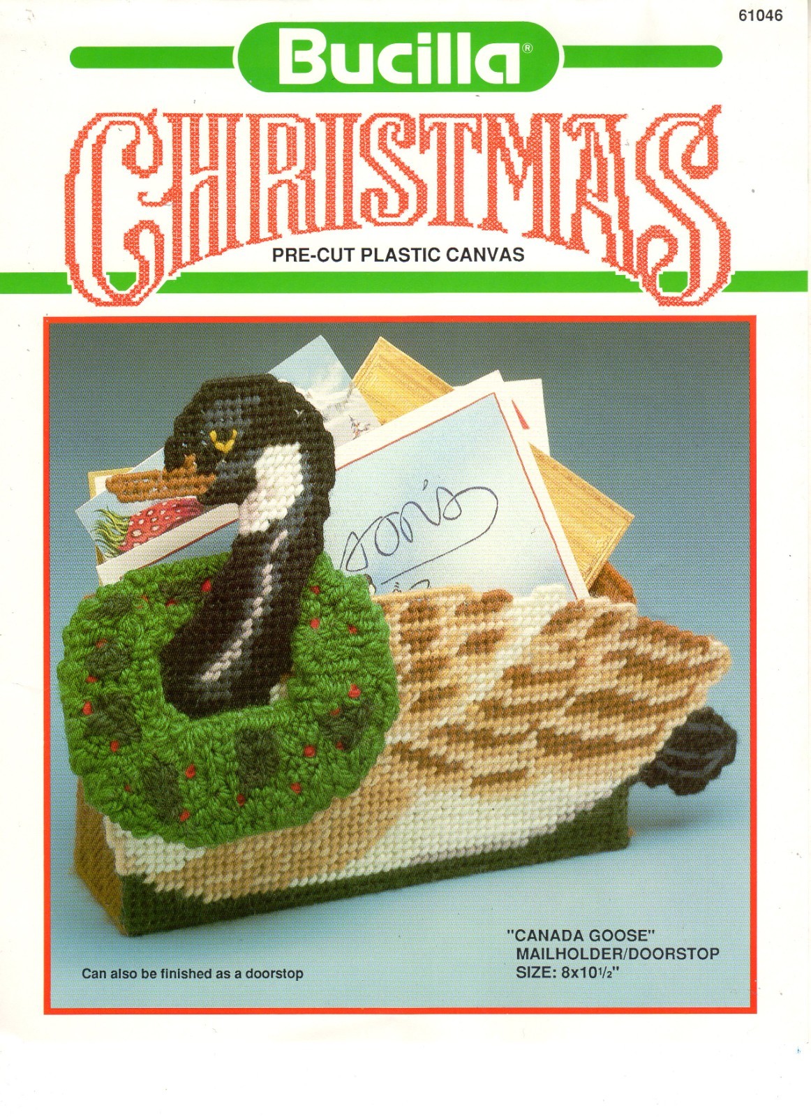 CANADA GOOSE MAIL HOLDER/ DOORSTOP  plastic canvas  PATTERN   (#TF0125)