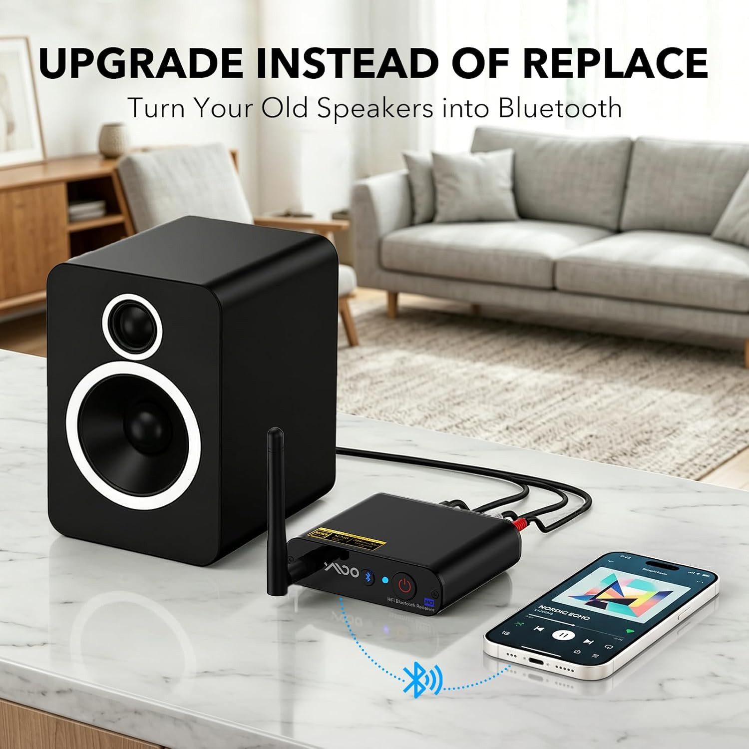 Bluetooth Receiver for Home Stereo, Long Range Wireless Audio Adapter, Bluetooth
