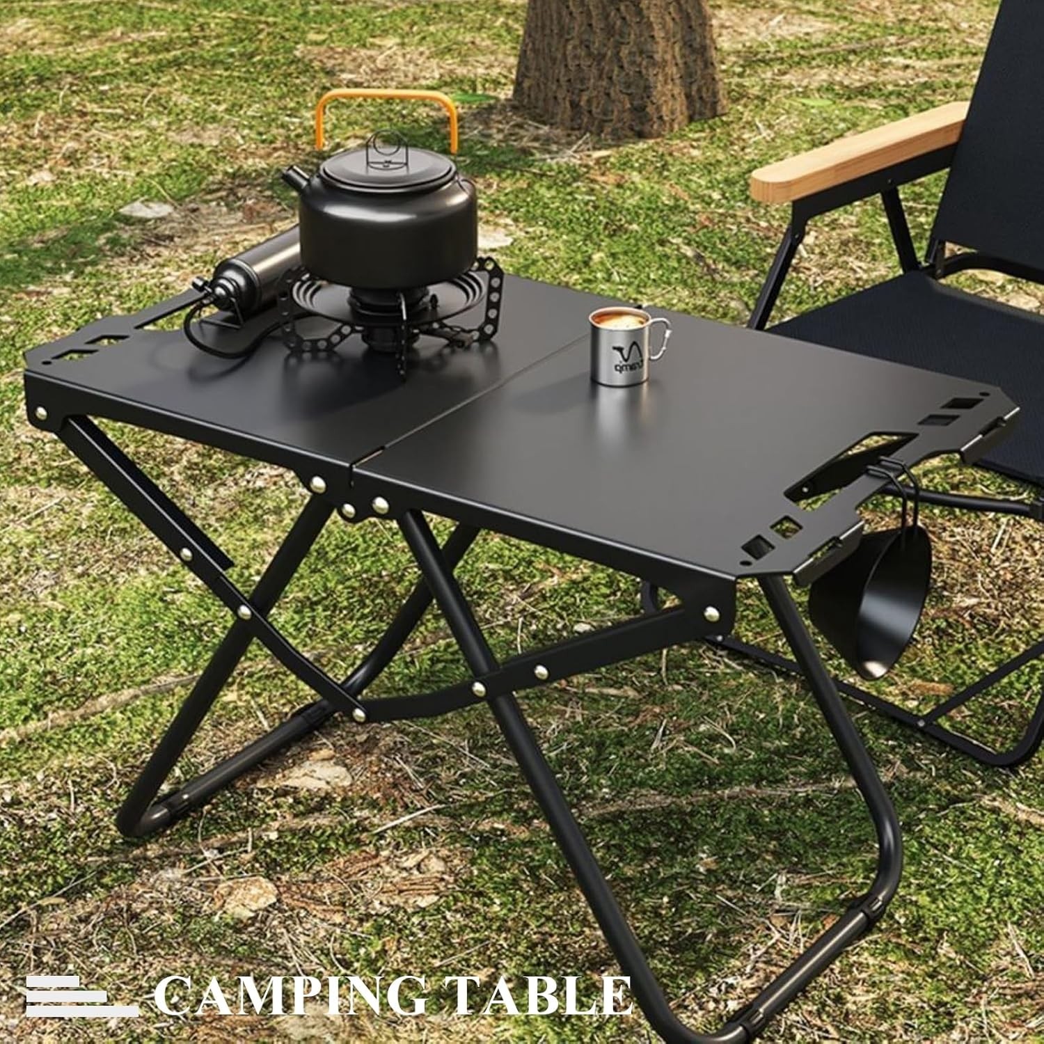 Folding Camping Table, Durable Metal Foldable Table with Storage Bag, Portable