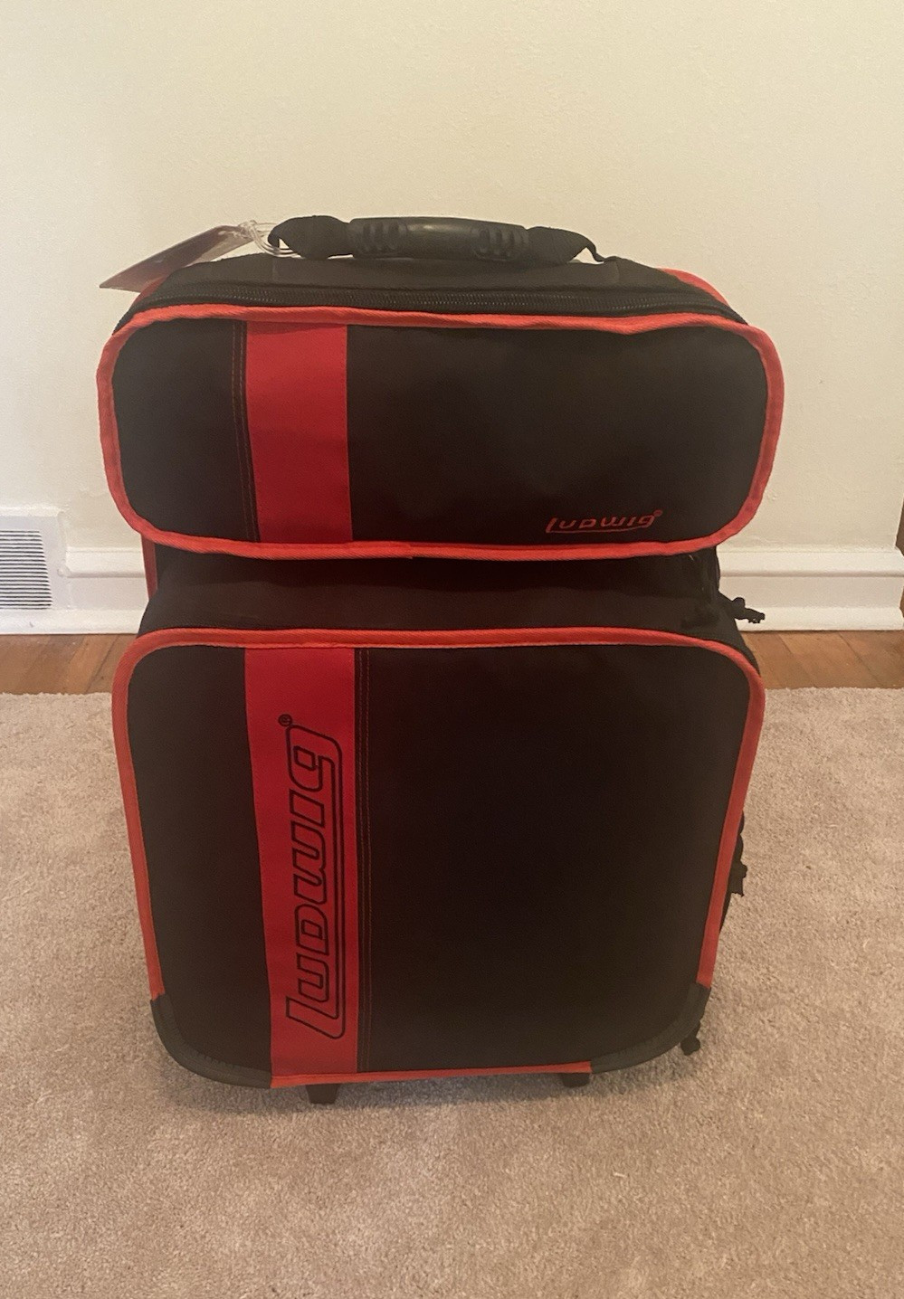 Ludwig Rolling Drum Case with Compartment and Wheels Beautiful Clean Condition!