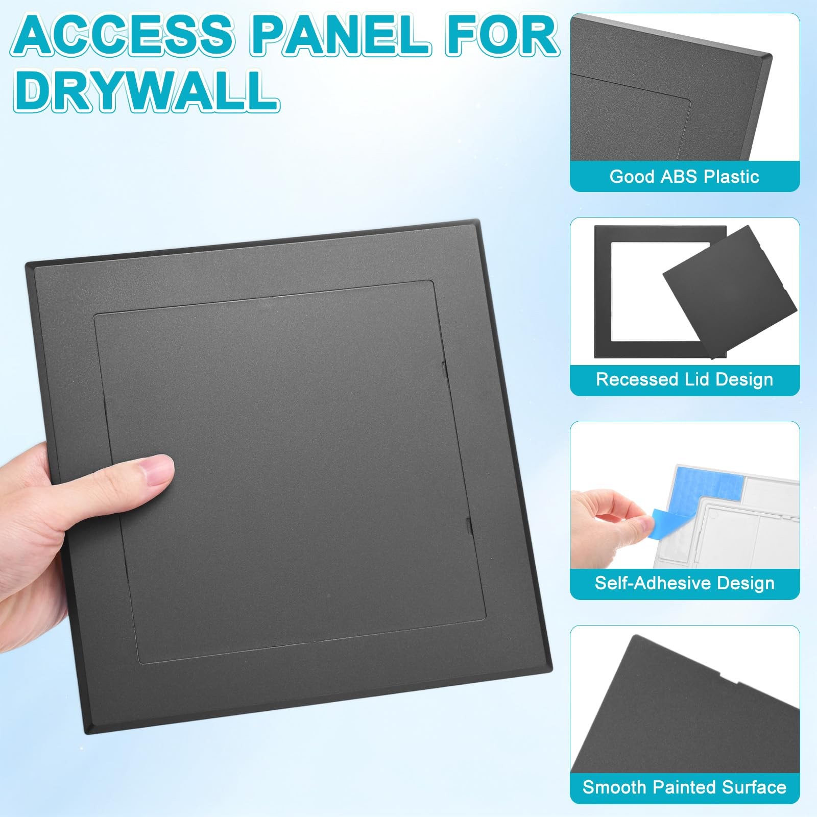1-Pack Access Panel for Drywall, 6x6 Inch Plastic Self Adhesive Wall Hole Cov...