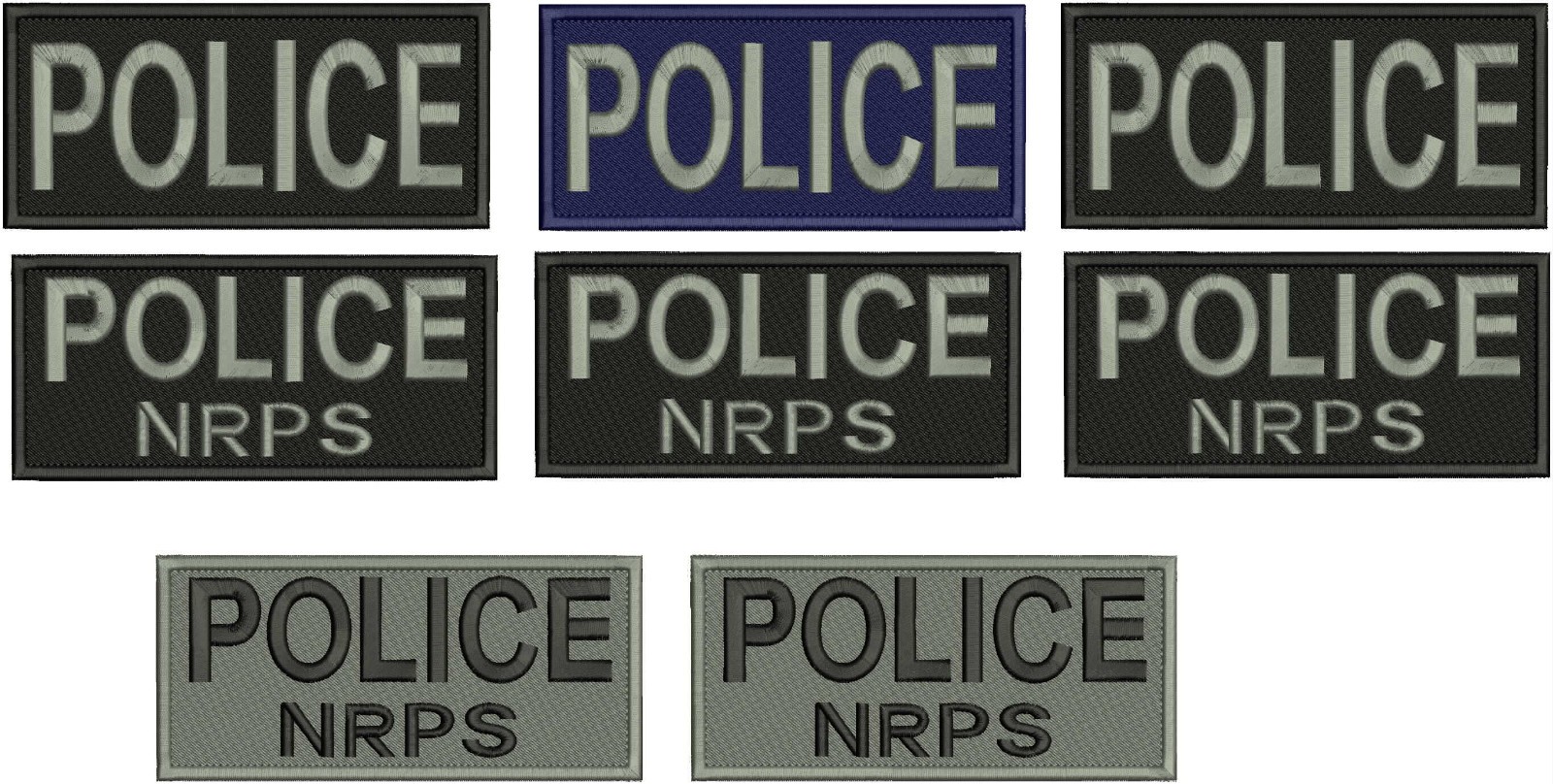 Police NRPS  8 EMBROIDERY PATCHES 3x6⅞"  VELCR@ ON BACK