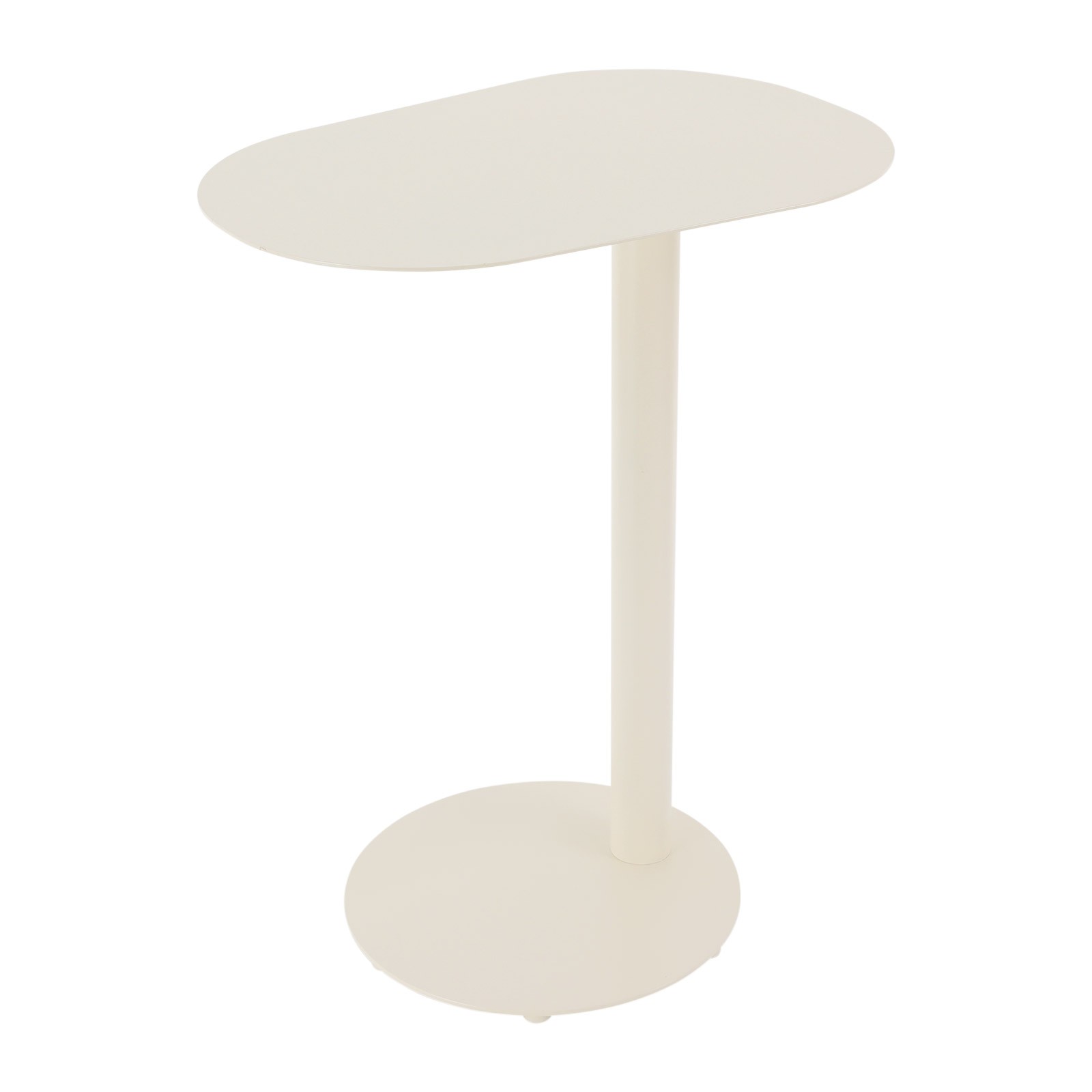 Cream White C-Shaped Side Table, Iron End Table, Couch Side Table 63x35x50CM
