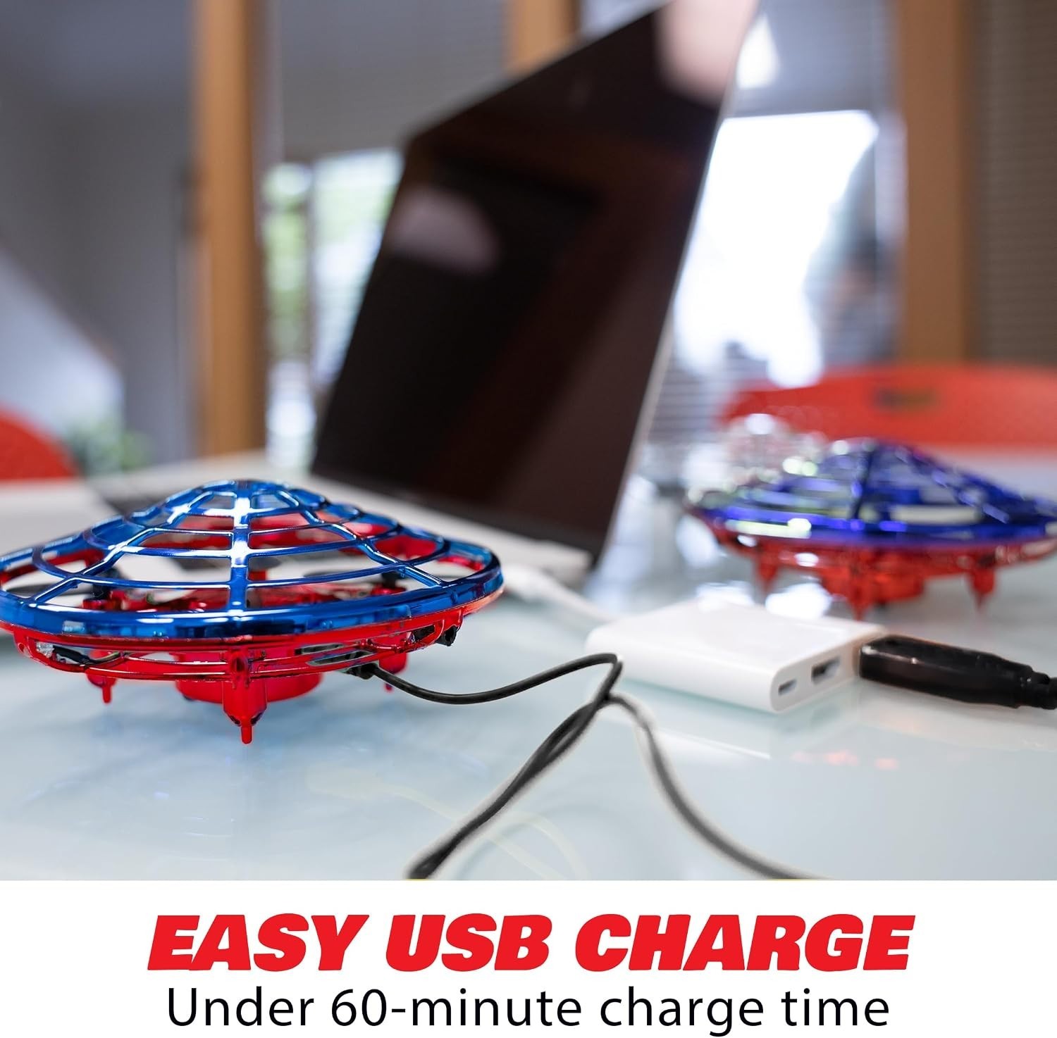 Obstacle Avoidance Flying Orb Drone - Unique Webbed Design for Safe Indoor Play