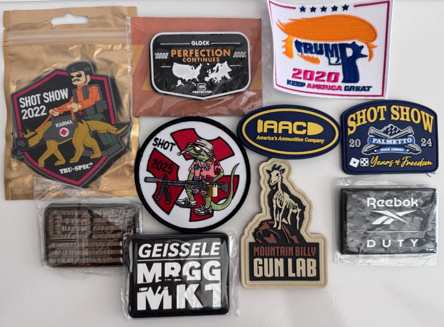 Lot Of 10 Shot Show Las Vegas 2020-2026 Patches Swag Geissele Palmetto Eotech