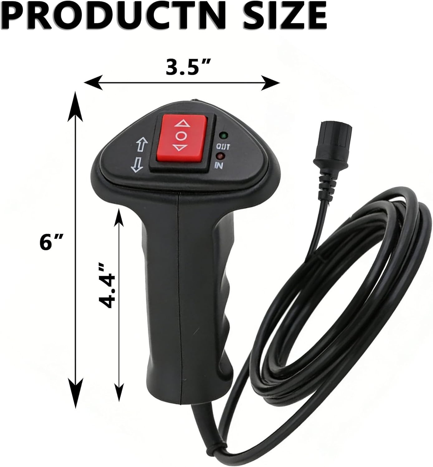 3-Pin Male Plug Electric Winch Handheld Remote Controller with 11.48ft Cable