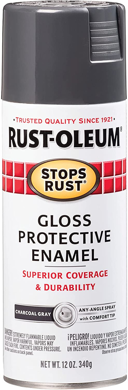 Rust-Preventing Gloss Charcoal Gray Spray Paint, 12 oz - 7784830