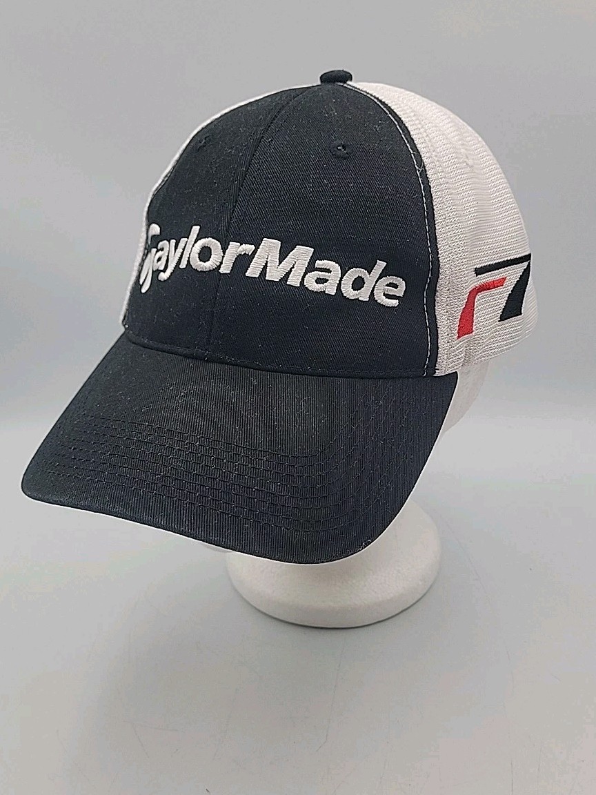Talyormade Tmax Gear F7 Trucker Hat Embroidered Black & White Snapback