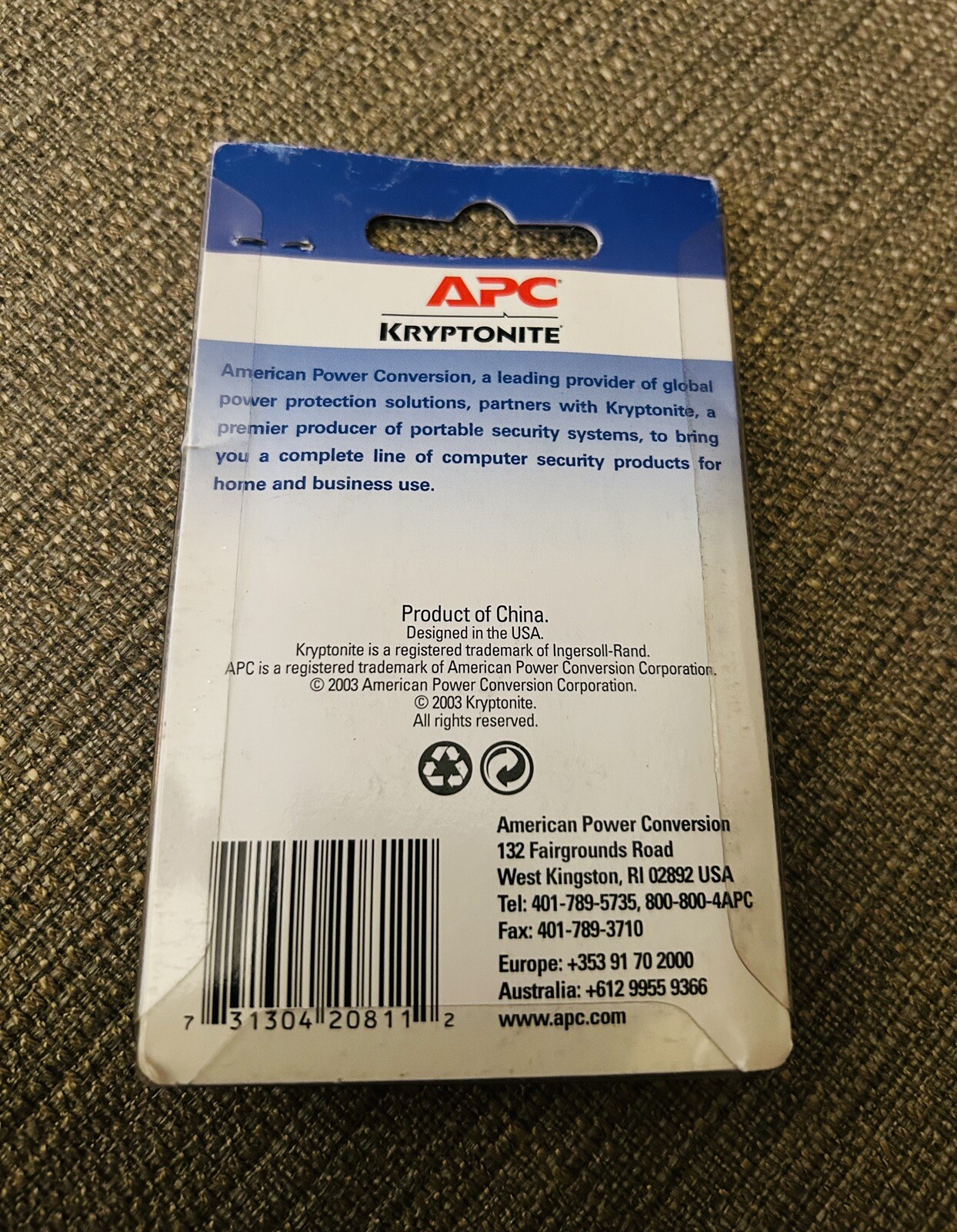 APC Kryptonite Notebook Case Combination Lock