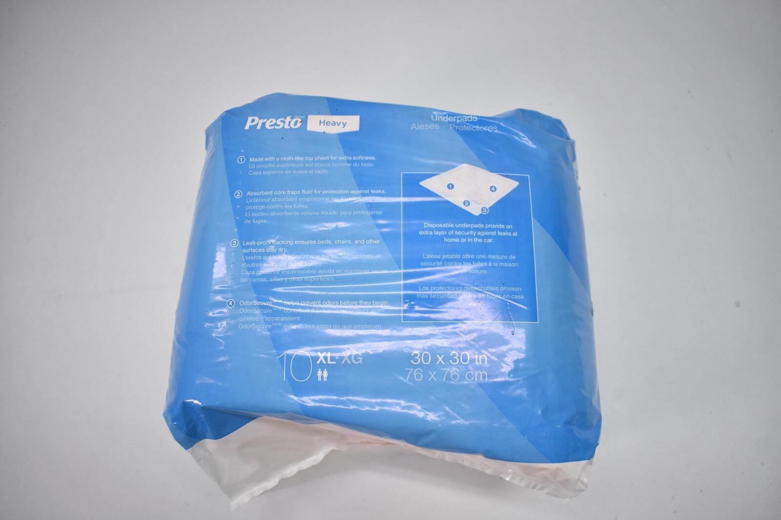 Lot of 70 Presto Underpads Heavy Absorbency 30" x 30" XL Size Peach Color