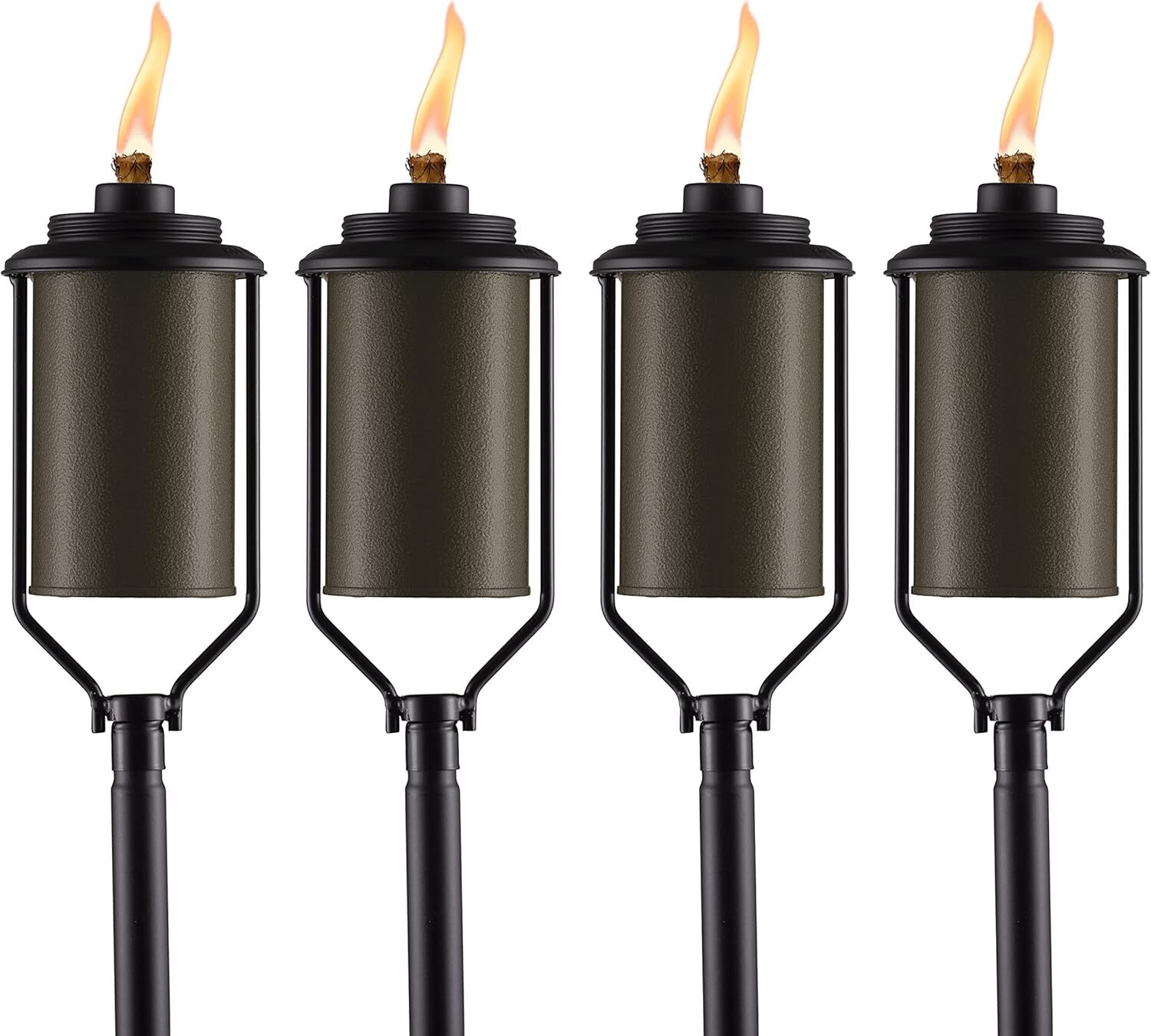 TIKI Easy Install 4-Pack Simply Metal Torches – Bronze Decorative Outdoor