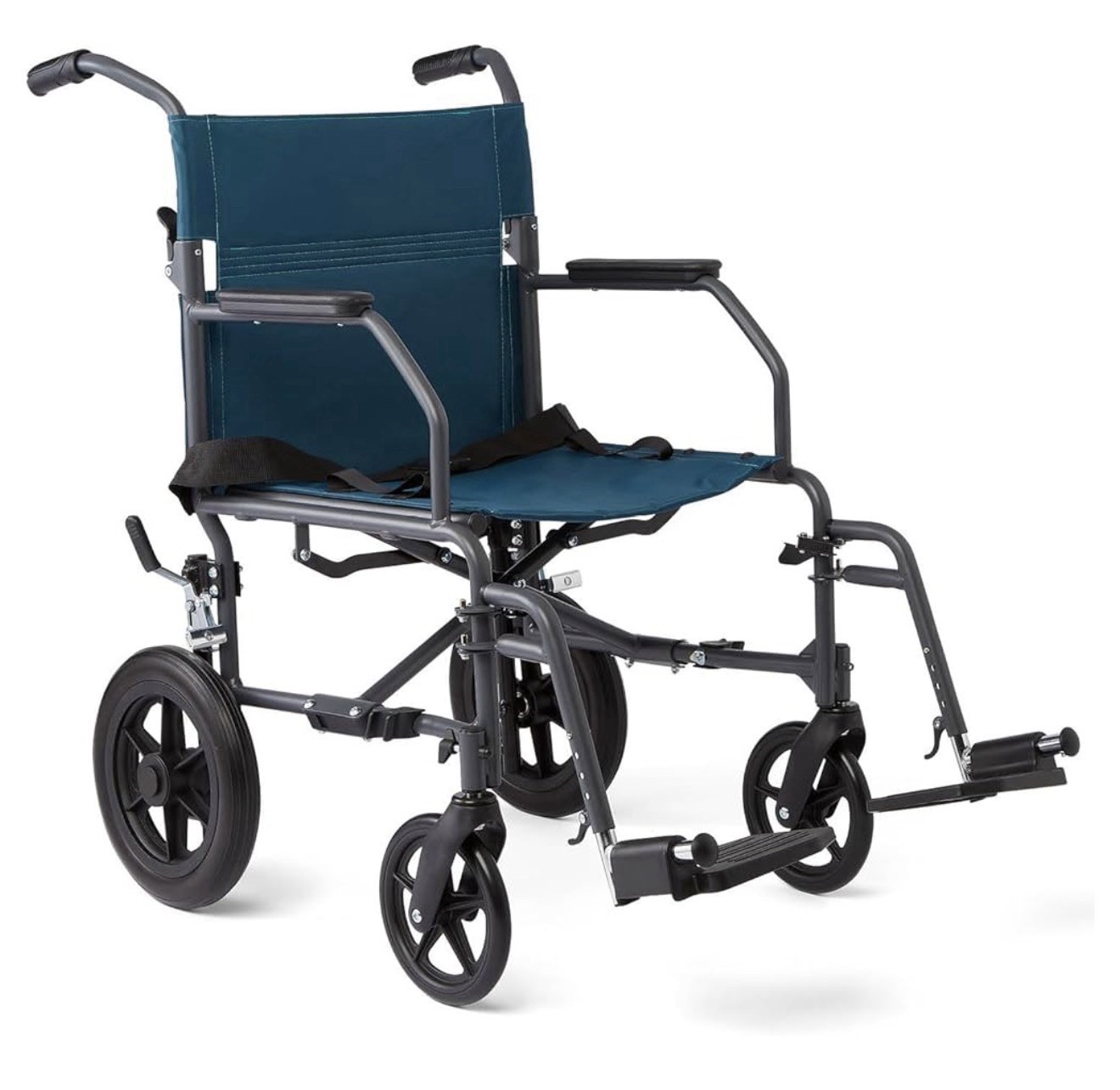 Medline Transport Wheelchair 19” Seat Folding Steel Frame 12