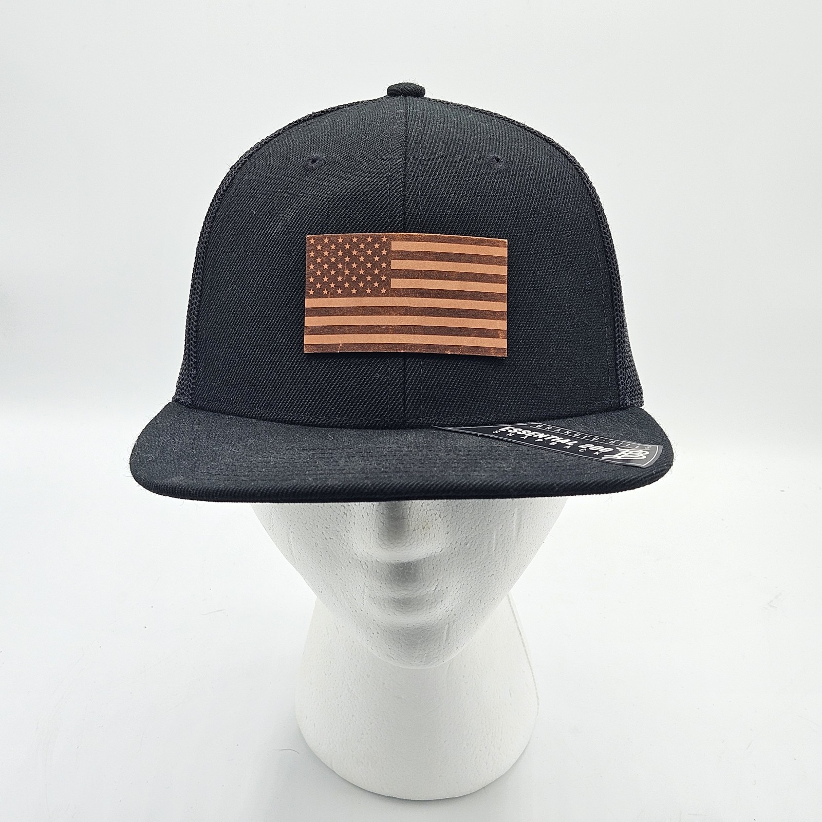 Branded Bills Old Glory Flat Bill Trucker Mesh Cap Hat American Flag USA