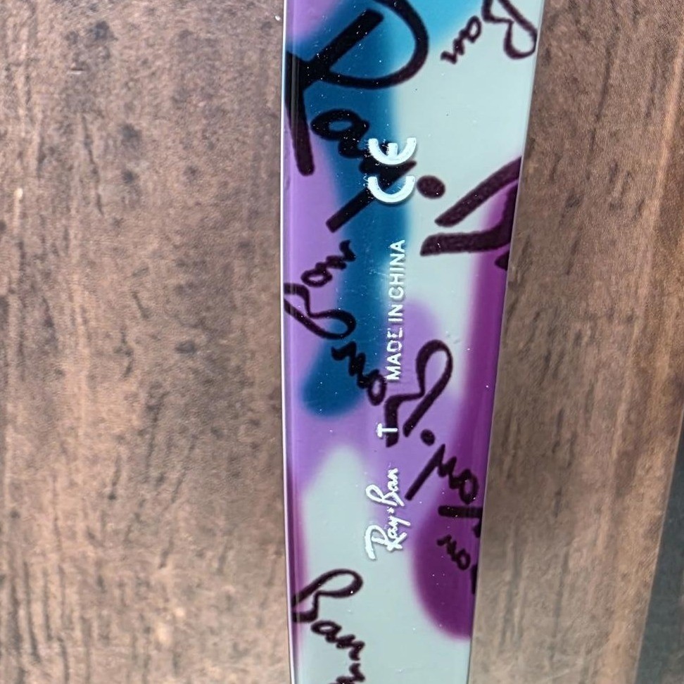 Ray-Ban RB 5184 5408 Purple New Wayfarer Eyeglasses 52-18-145 Graffiti Print