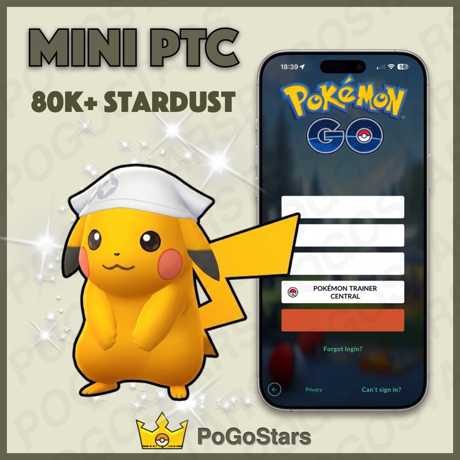 Pokémon PTC GO - Shiny Pikachu Akari's Kerchief - 80K Stardust✨Description✨
