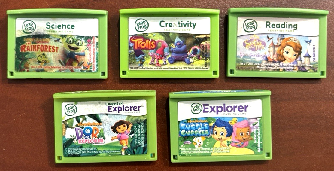 5 Leap Frog LeapPad Explorer Learning Game lot  LeapPad 1 2 3 XDI Ultra Platinum