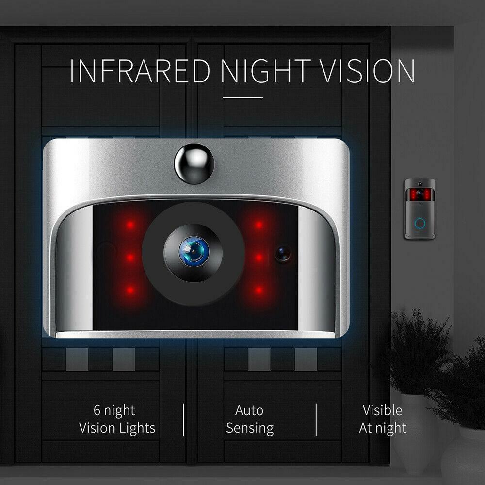Wireless WiFi Video Doorbell 720P Smart Door Ring Intercom Security Camera Bell