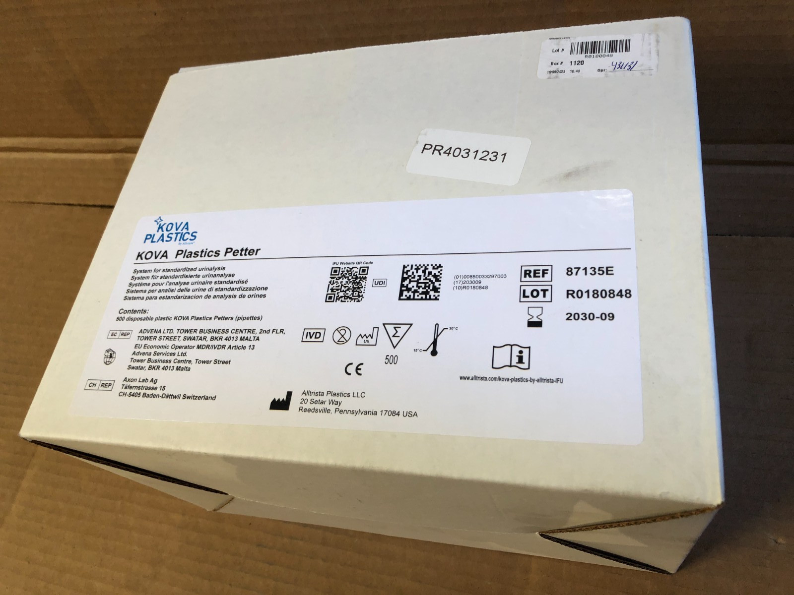 Kova Plastics Petter 87135E Disposable Kova Pl pipettes for Urinalysis (500 Pcs)