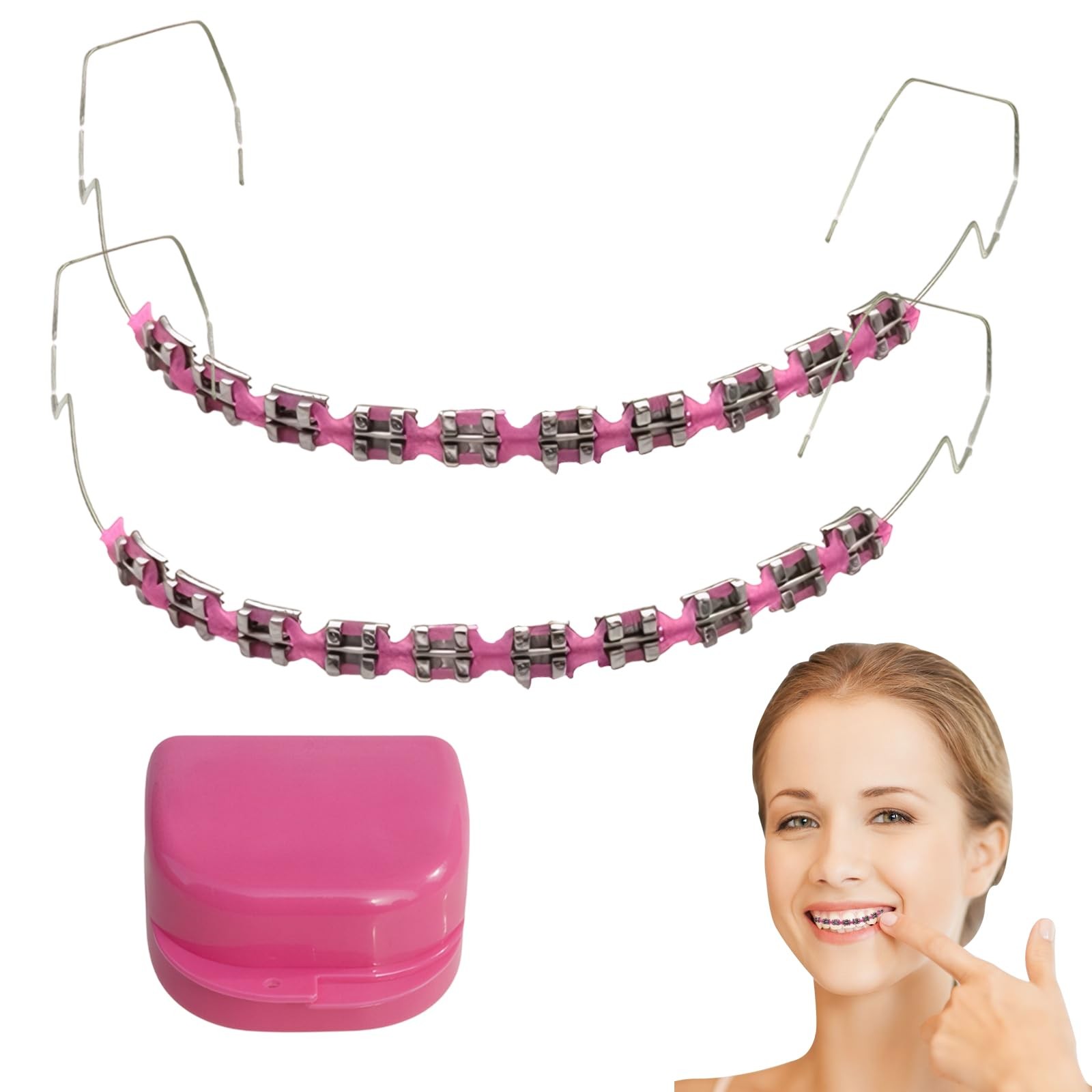 1 Pack Fake Braces, Temporary Tooth Decoration with Metal Wires, Metal Bracke...