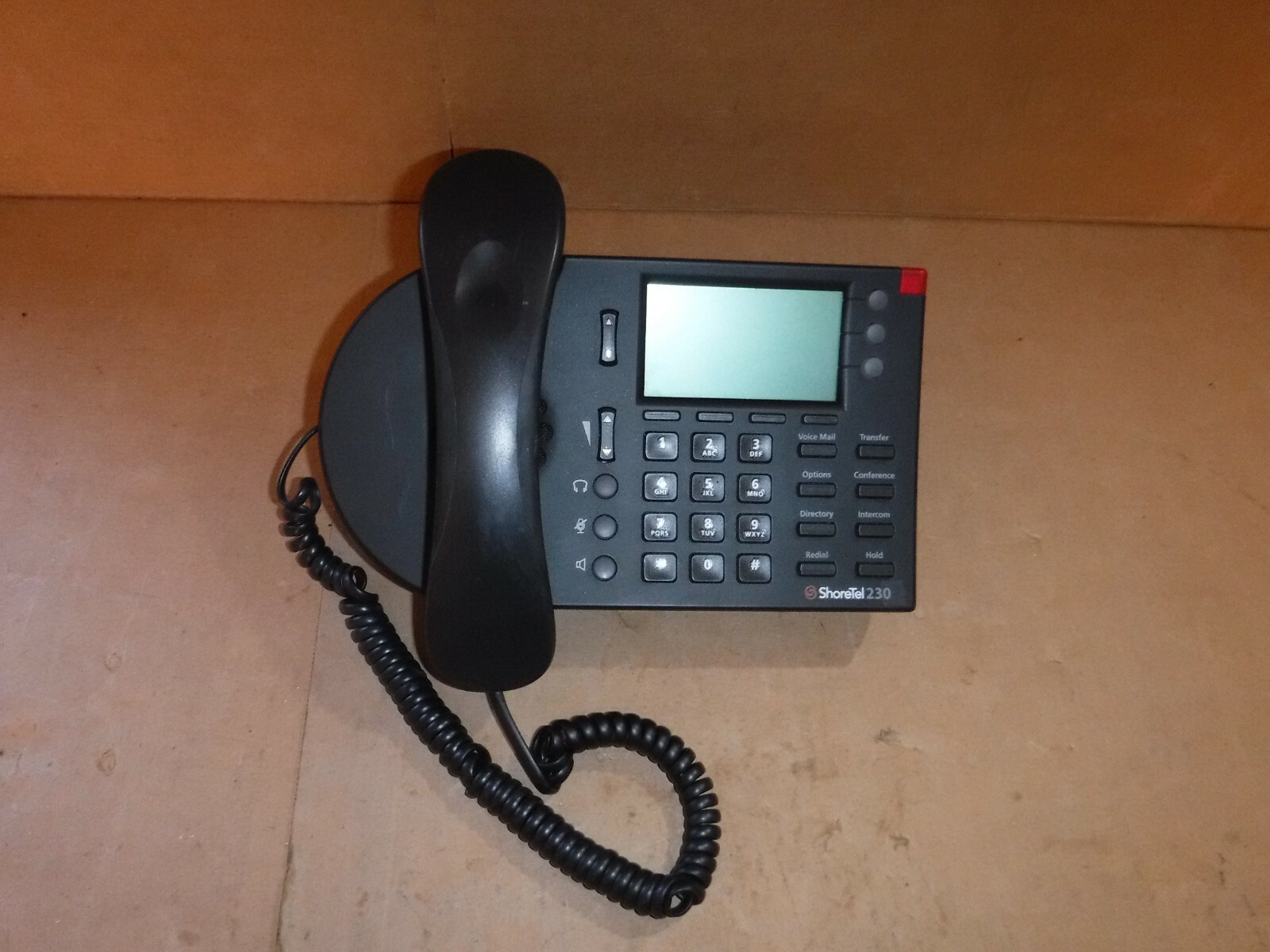 Shoretel Model IP 230 VOIP Display Telephone Handset & Stand Black
