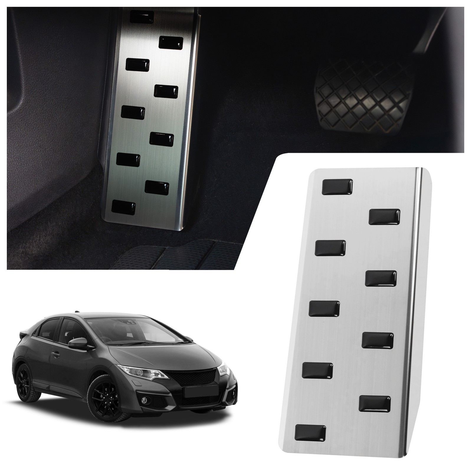 Footrest Plate for Honda Civic Hatchback 5D 2012-2017 Black | Silver