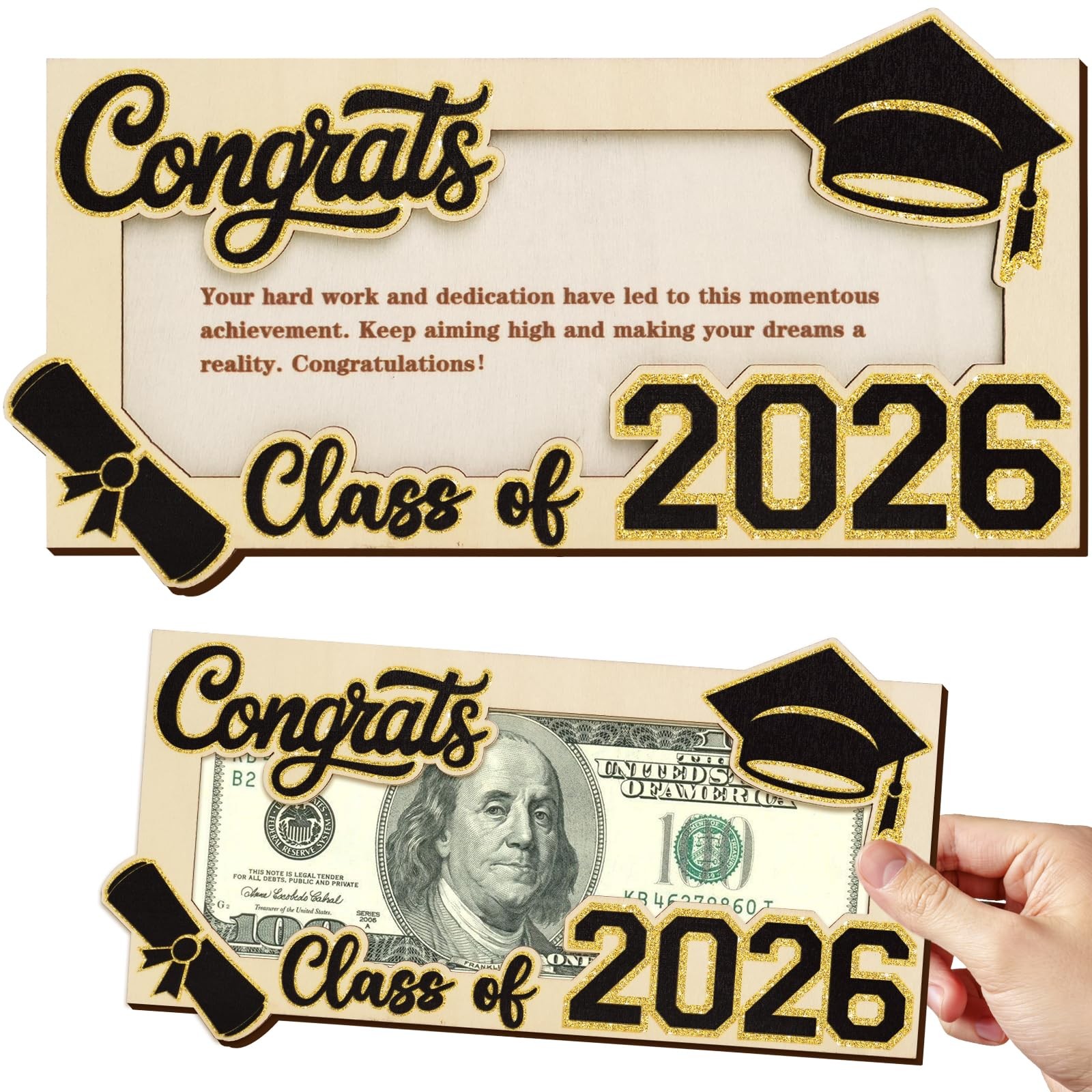 Graduation Gifts 2026 Money Holder for Her Him, Wooden One Size, Wood Color