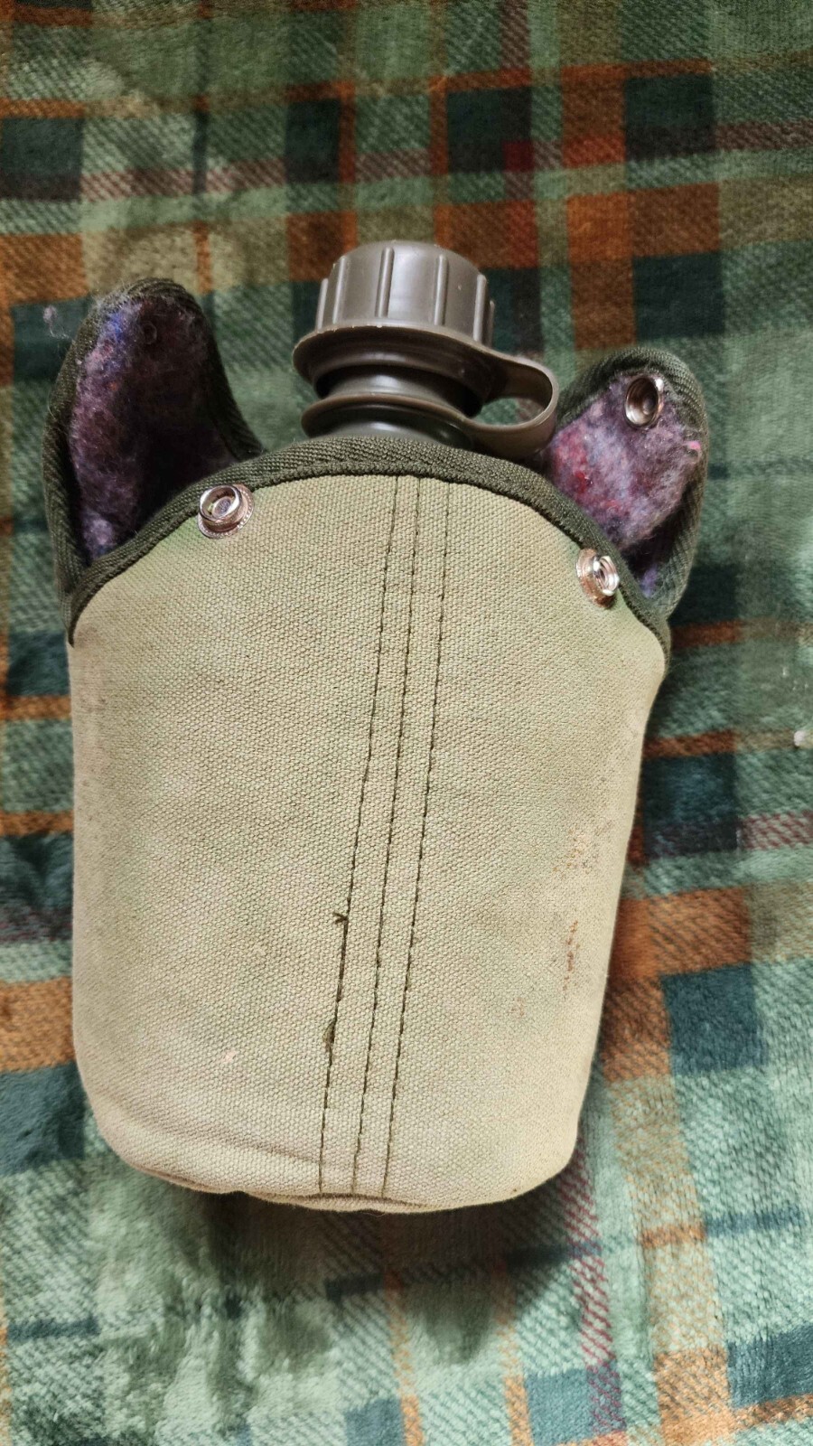 Vintage Hard Plastic US Military Canteen and cover