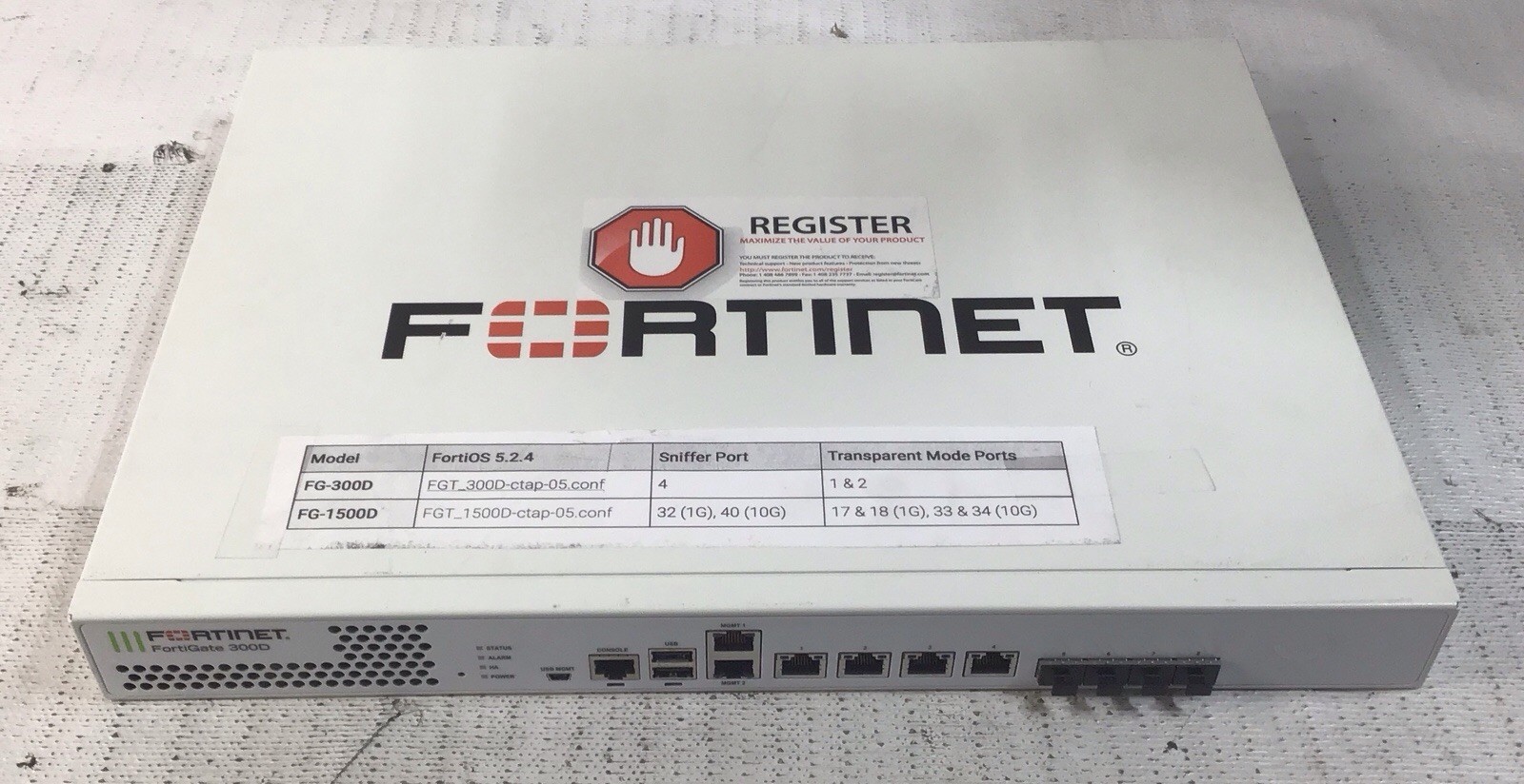 Fortinet FG-300D Network Security Firewall Appliance