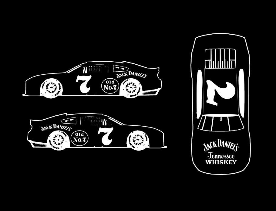TEAM LOSI 1/12 NASCAR SPONSOR & NUMBER SET - JACK DANIELS #7