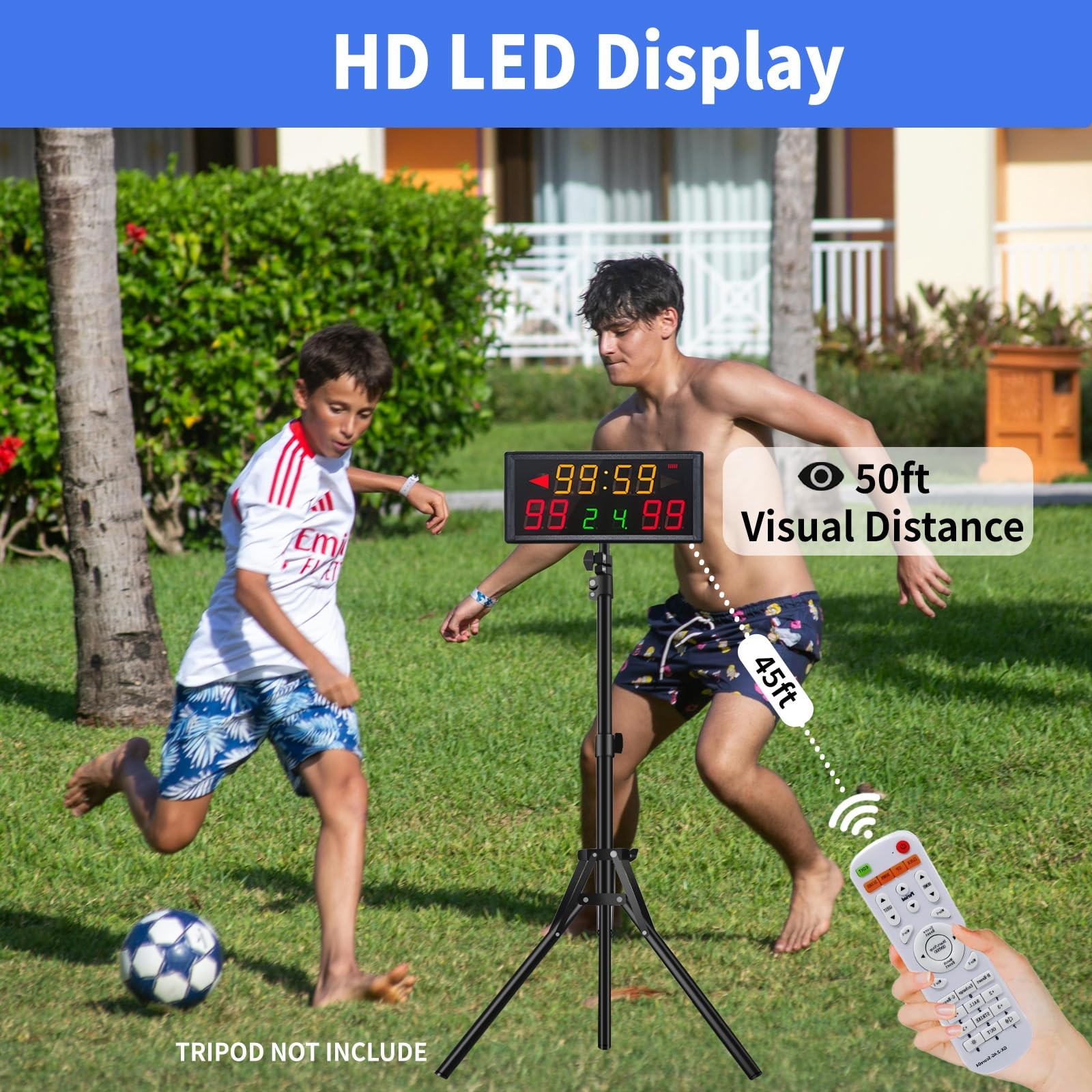 Portable Digital Scoreboard with Shot Clock,Electronic Scoreboard with Timer ...