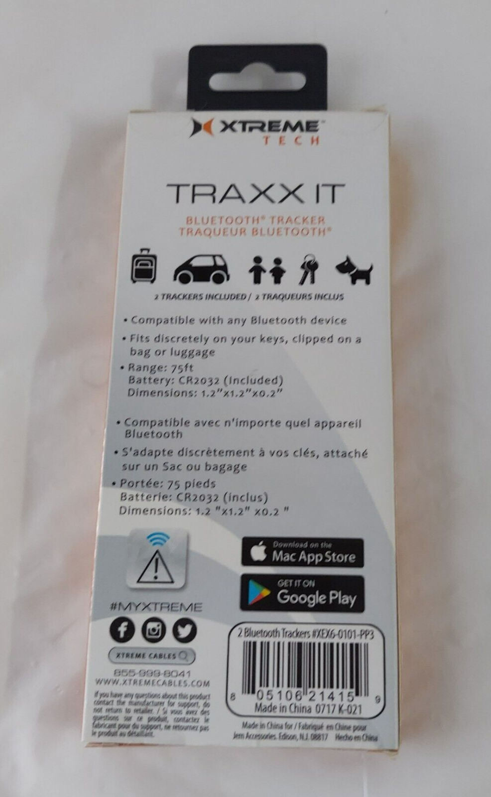 Xtreme Black TraxxIt Bluetooth Key Tracker