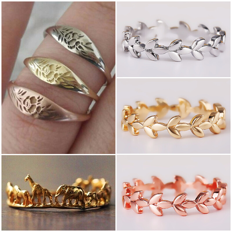 925 Silver Filled,Rose Gold,Gold Women Jewelry Fashion Anniversary Ring Sz 6-10