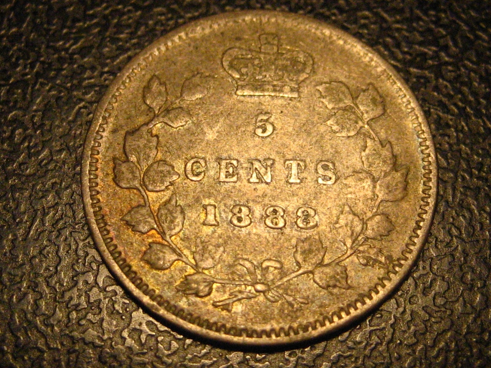 1888 Canadian Five Cent 92% Silver Piece XF/AU