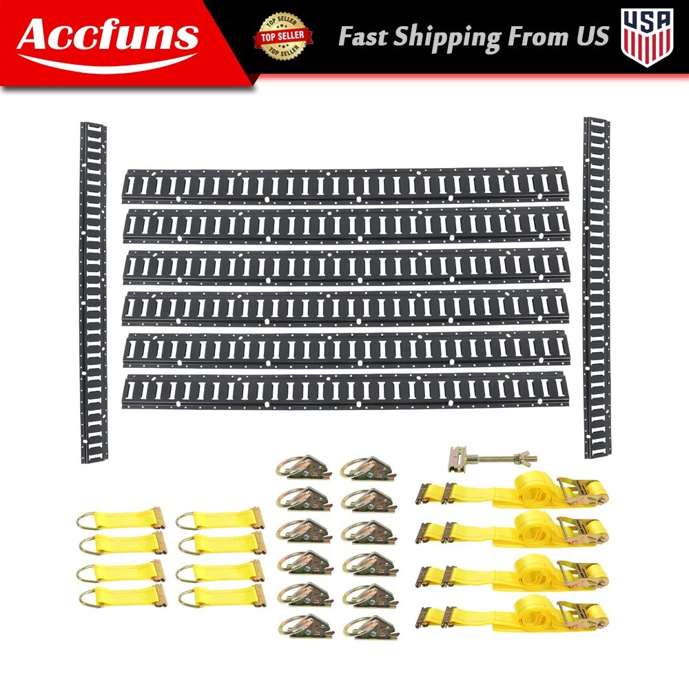Secure Cargo Like a Pro: 5' E-Track Rails w/ 12' Ratchet Straps & O-Rings