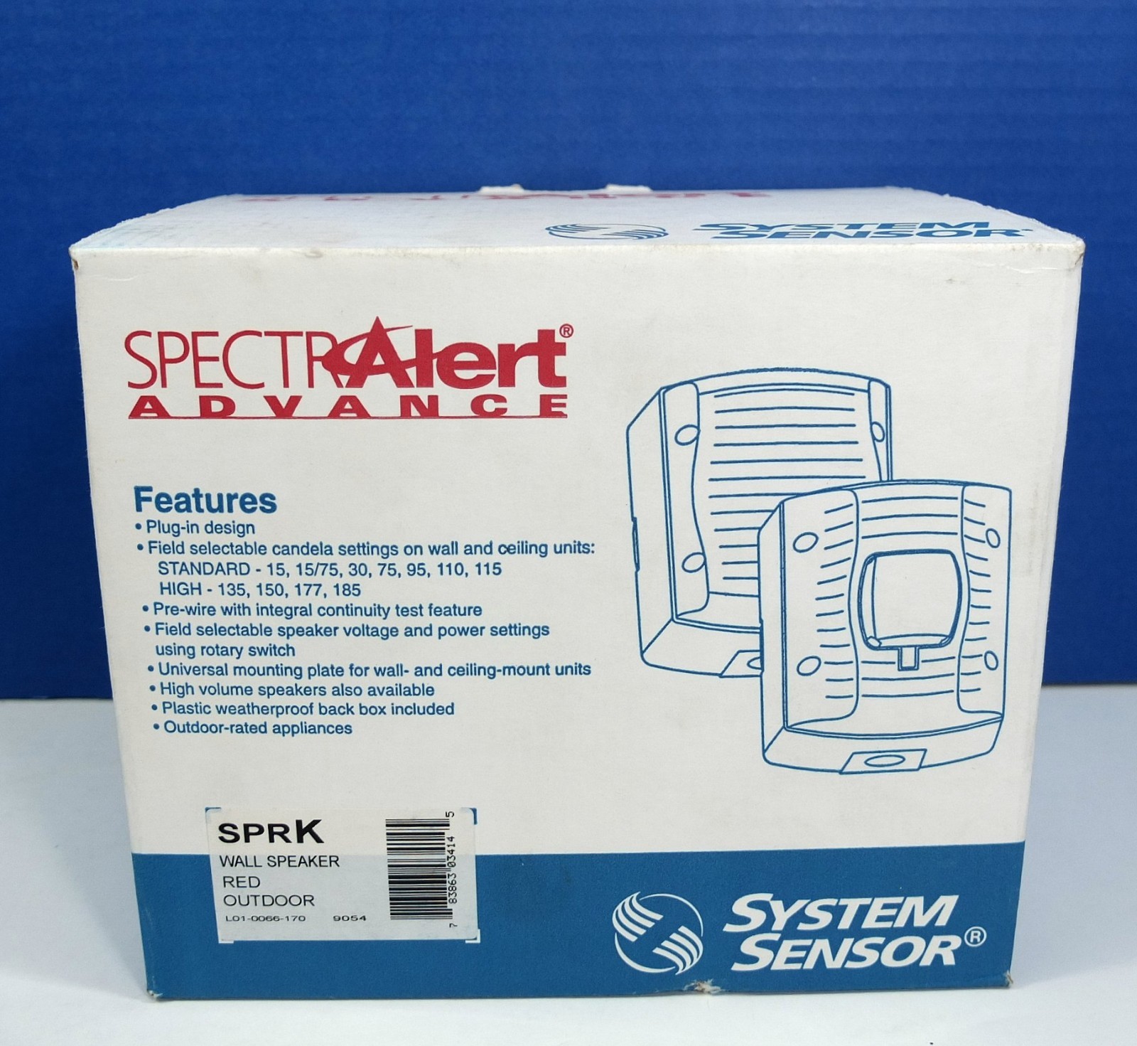 System Sensor SPRK SpectrAlert Advance Red Outdoor Wall Speaker (6 Available)