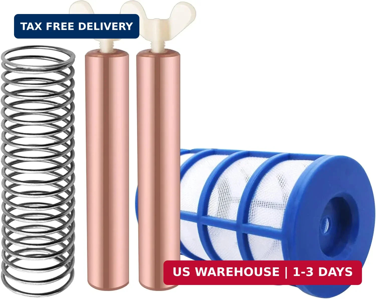 6 Pcs Copper Anode Replacement Kit Solar Pool Replacement Copper Anode,4.13 x 0.