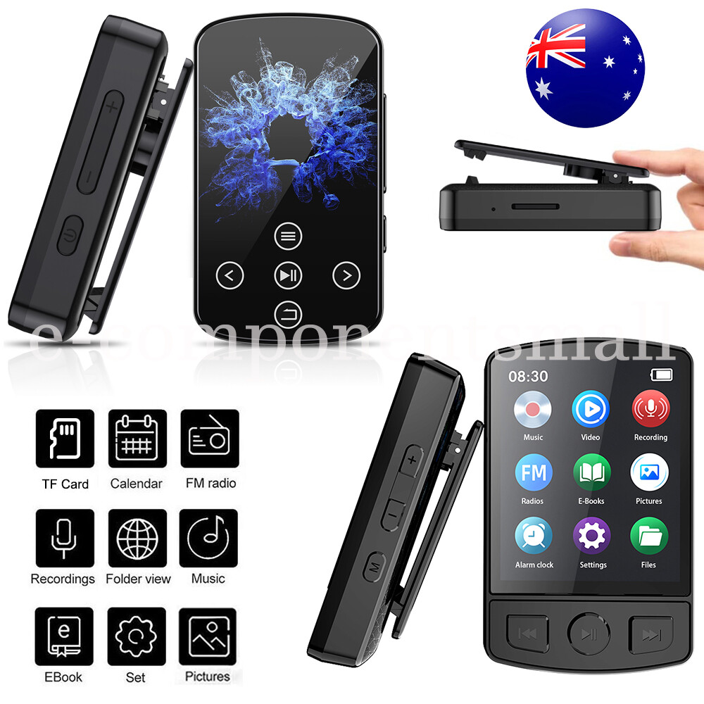 MP4/MP3 Player Support 128GB Bluetooth Lossless Clip Music FM Radio Recorder AU