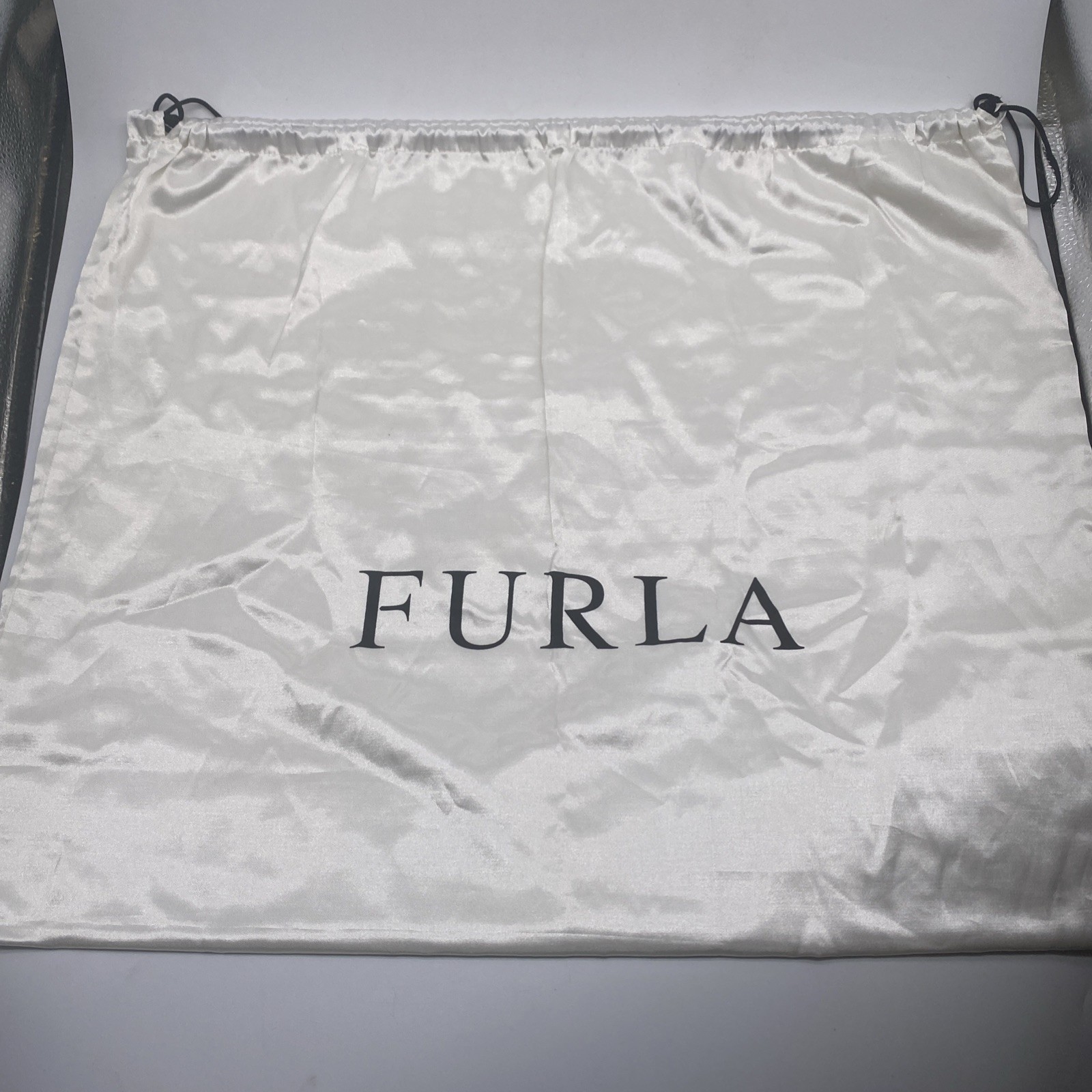 Furla White Dust Bag Duster Handbag Shoe Storage Pouch Drawstring