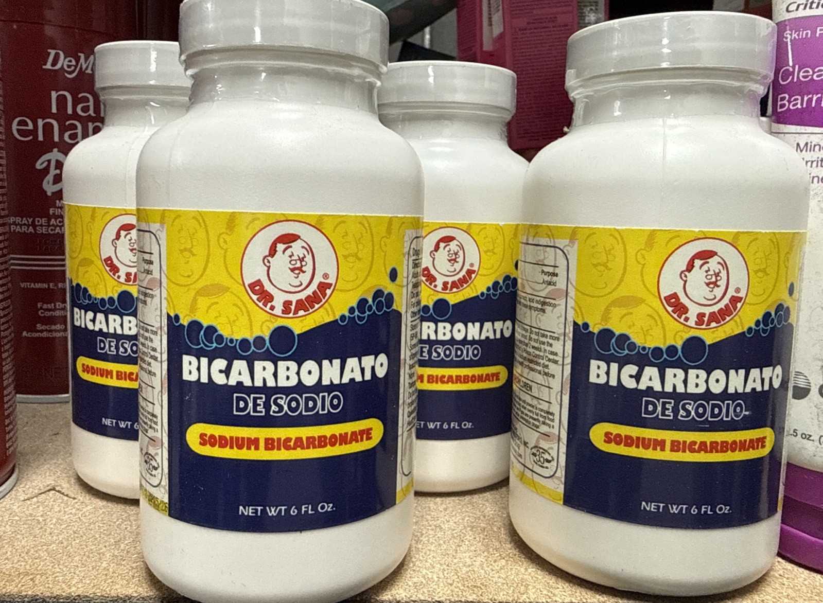 4 New Dr Sana Sodium Bicarbonate. Antacid. Heartburn & Stomach Relief 6oz Each