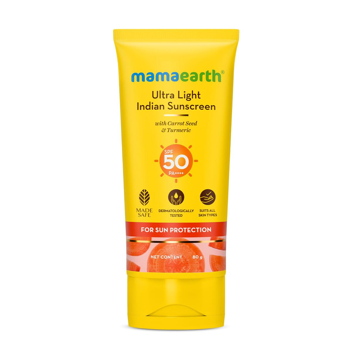 Mamaearth Ultra Light Indian Sunscreen For All Skin Types Spf 50 Pa+++ 80gm