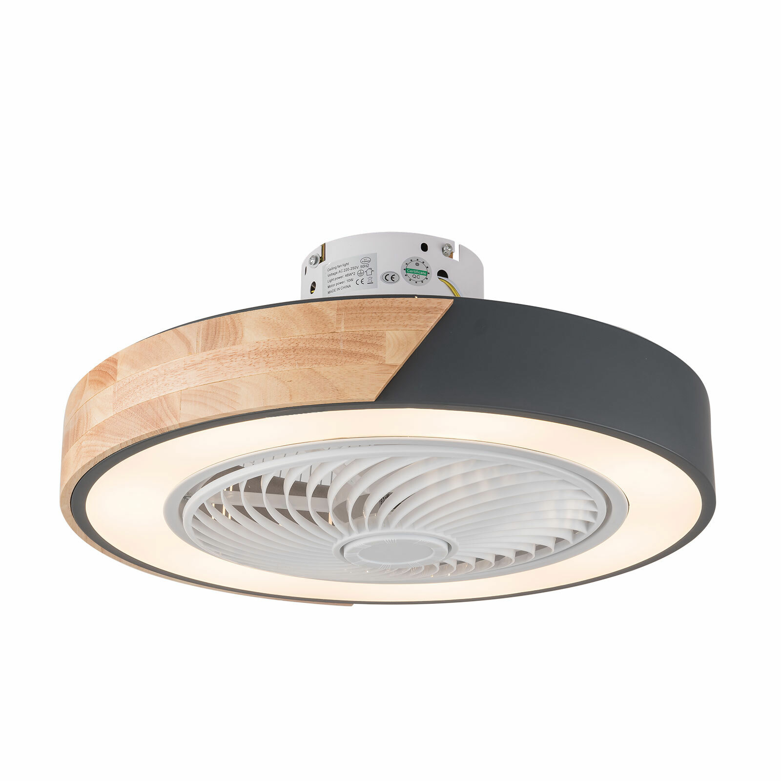 22'' Modern Ceiling Fan with Remote Dimmable LED Light Flush Mount Chandelier