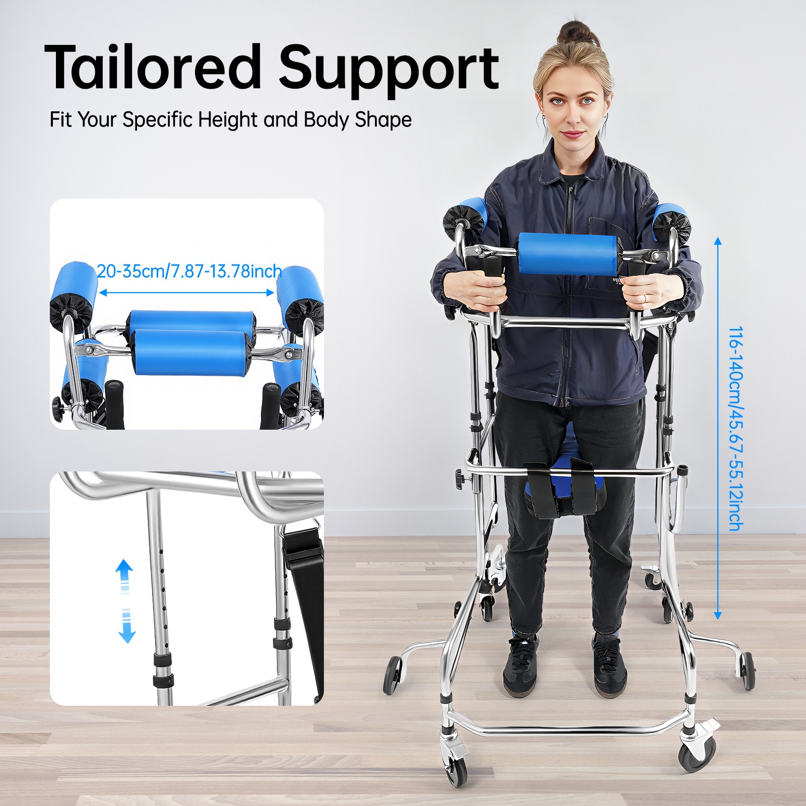 Adult Walker Aid, Ergonomic Standing Walker, Rehabilitation Walking Aids Homes