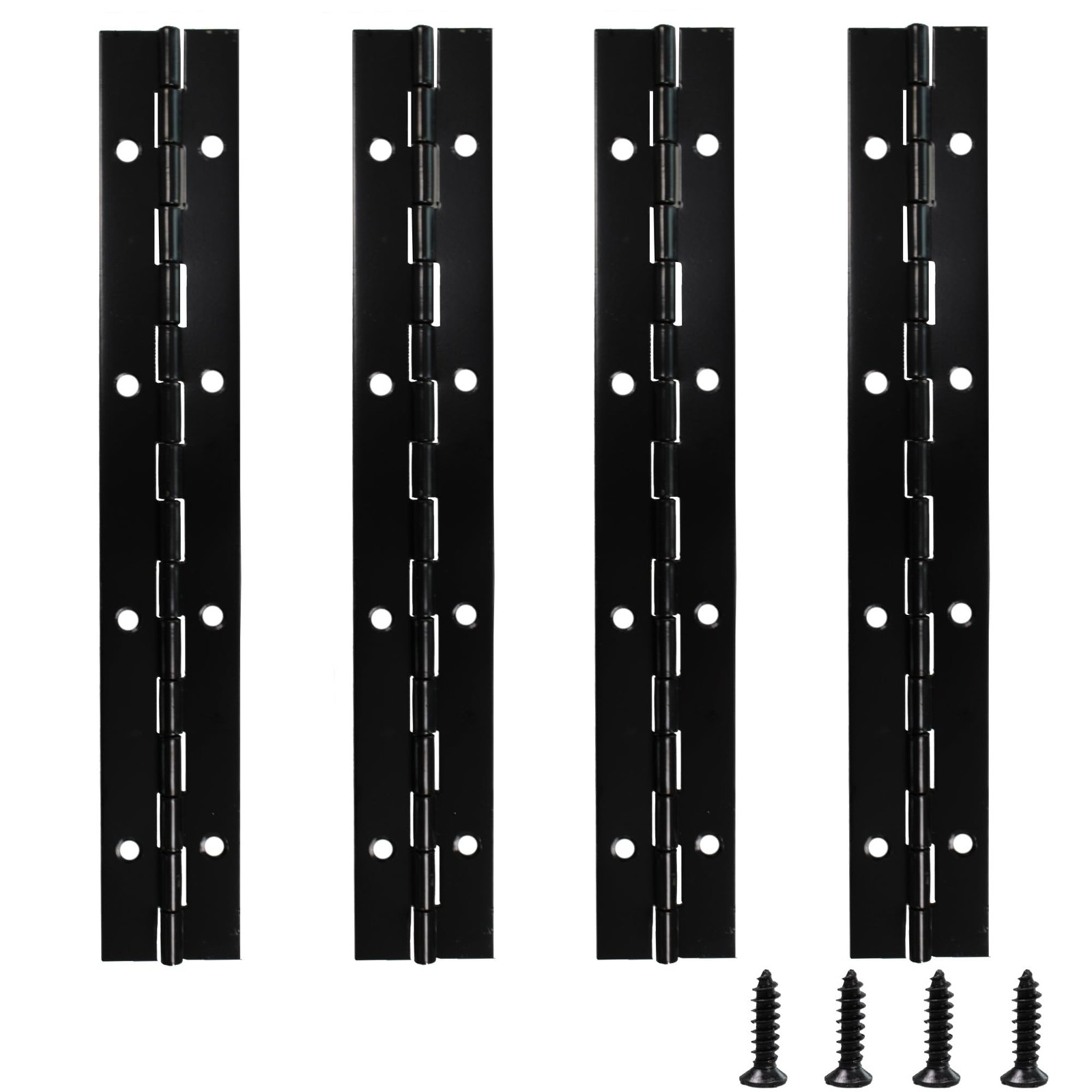 4 PCS 8 Inch Black Piano Hinge Heavy Duty Metal Continuous Folding Cabinet